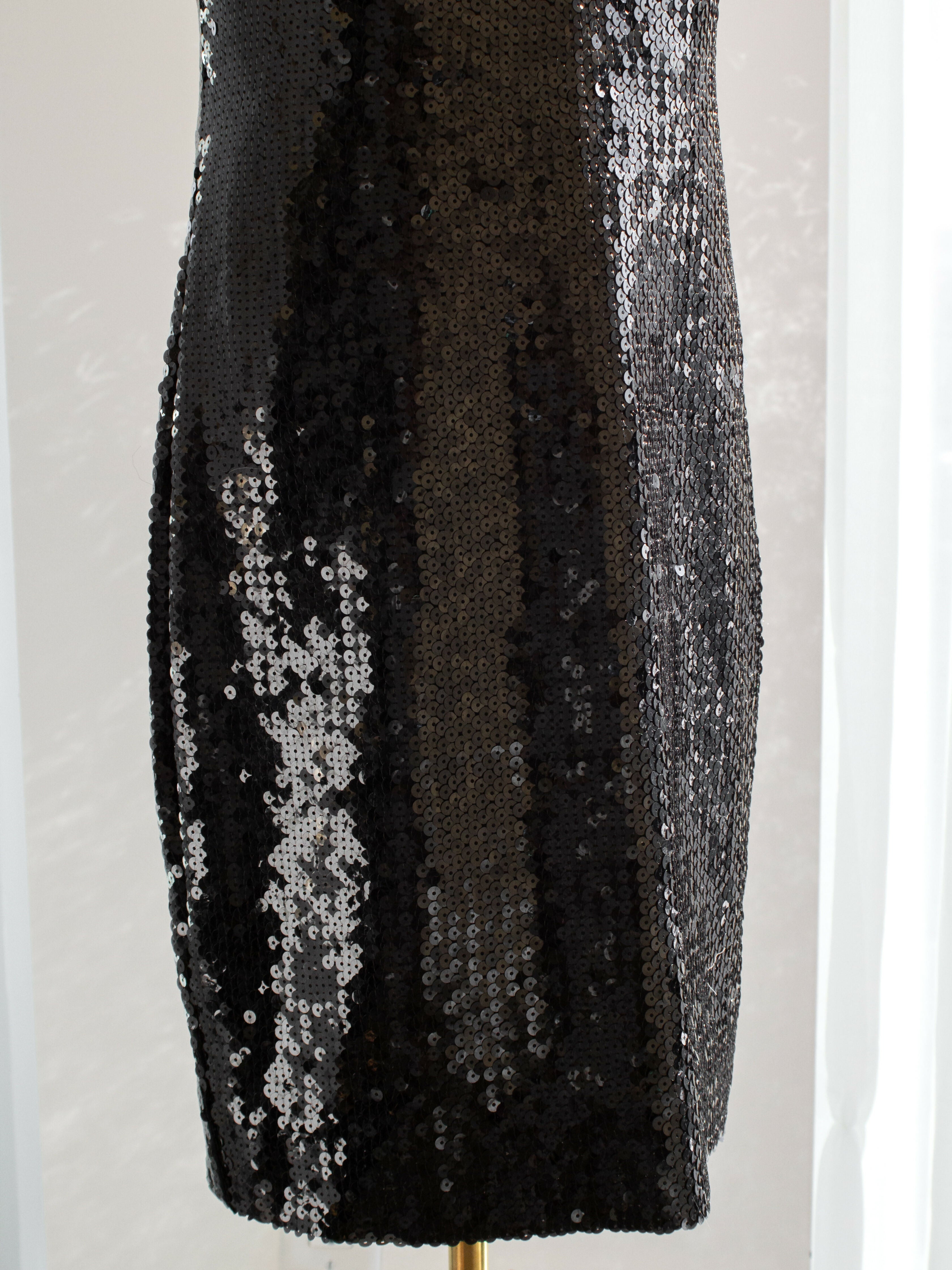 Chanel Vintage S/S 1987 White Black Sequin Embellished Bow Bustier Mini Dress