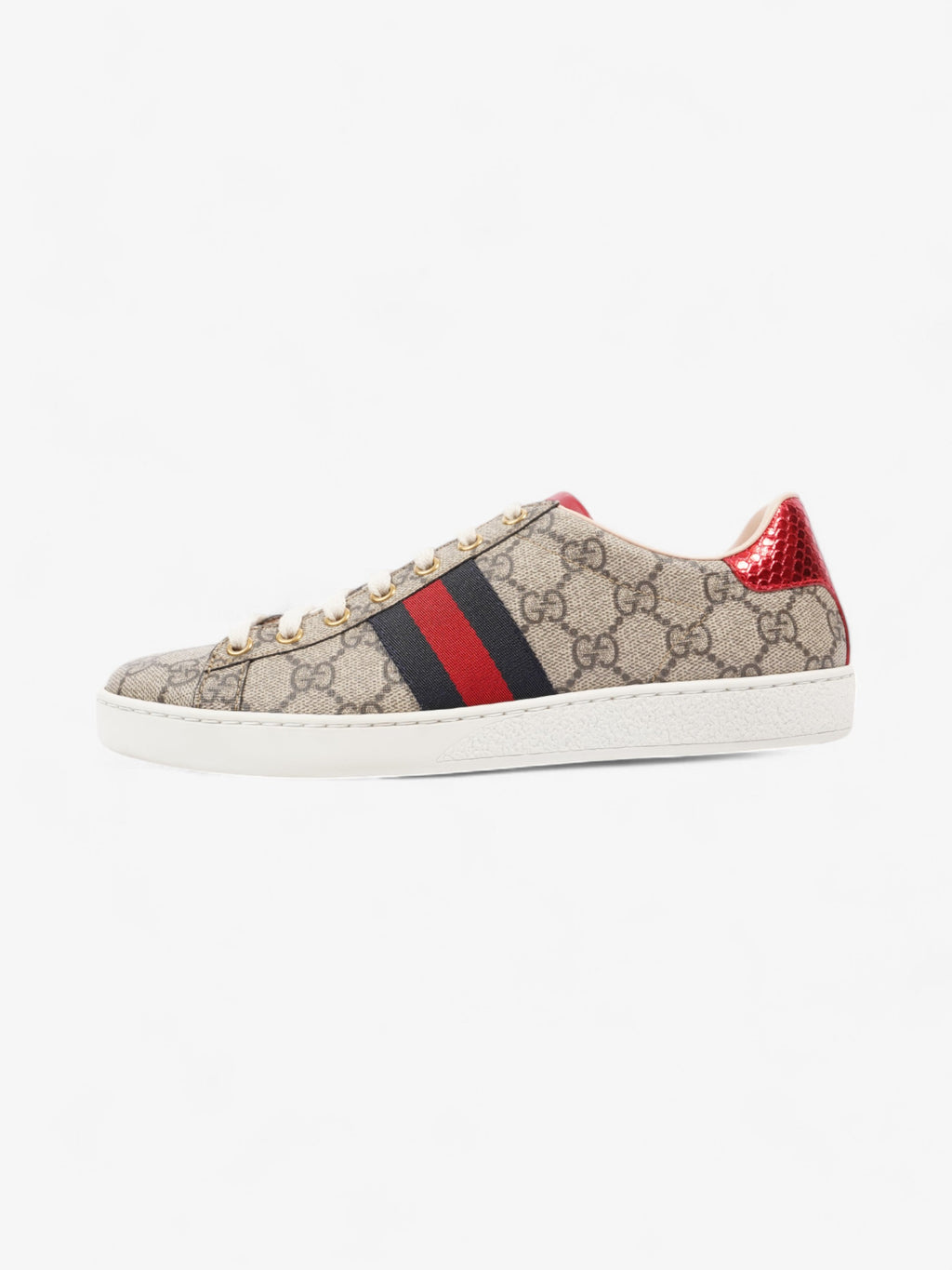 Gucci GG Supreme Ace Beige  / Navy / Red Canvas EU 38 UK 5