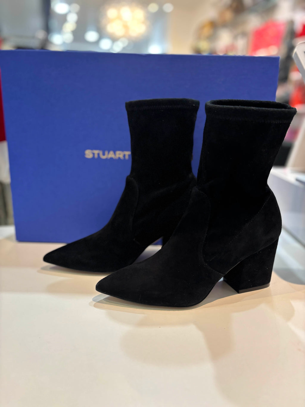 STEWART WHEITZMAN SUEDE 60MM YULIANA ANKLE BOOTS
