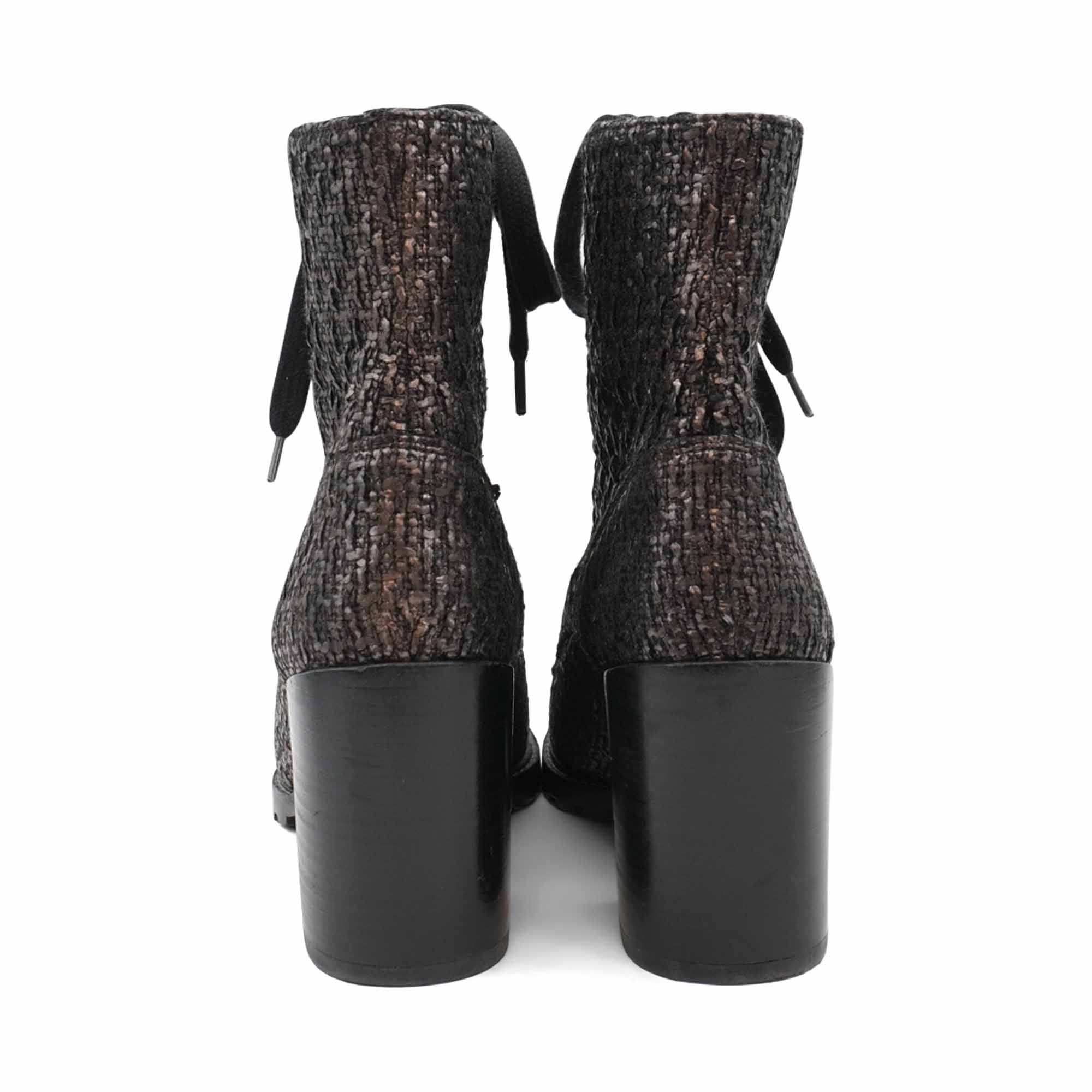 Stuart Weitzman Tweed Combat Boots - Women's 7