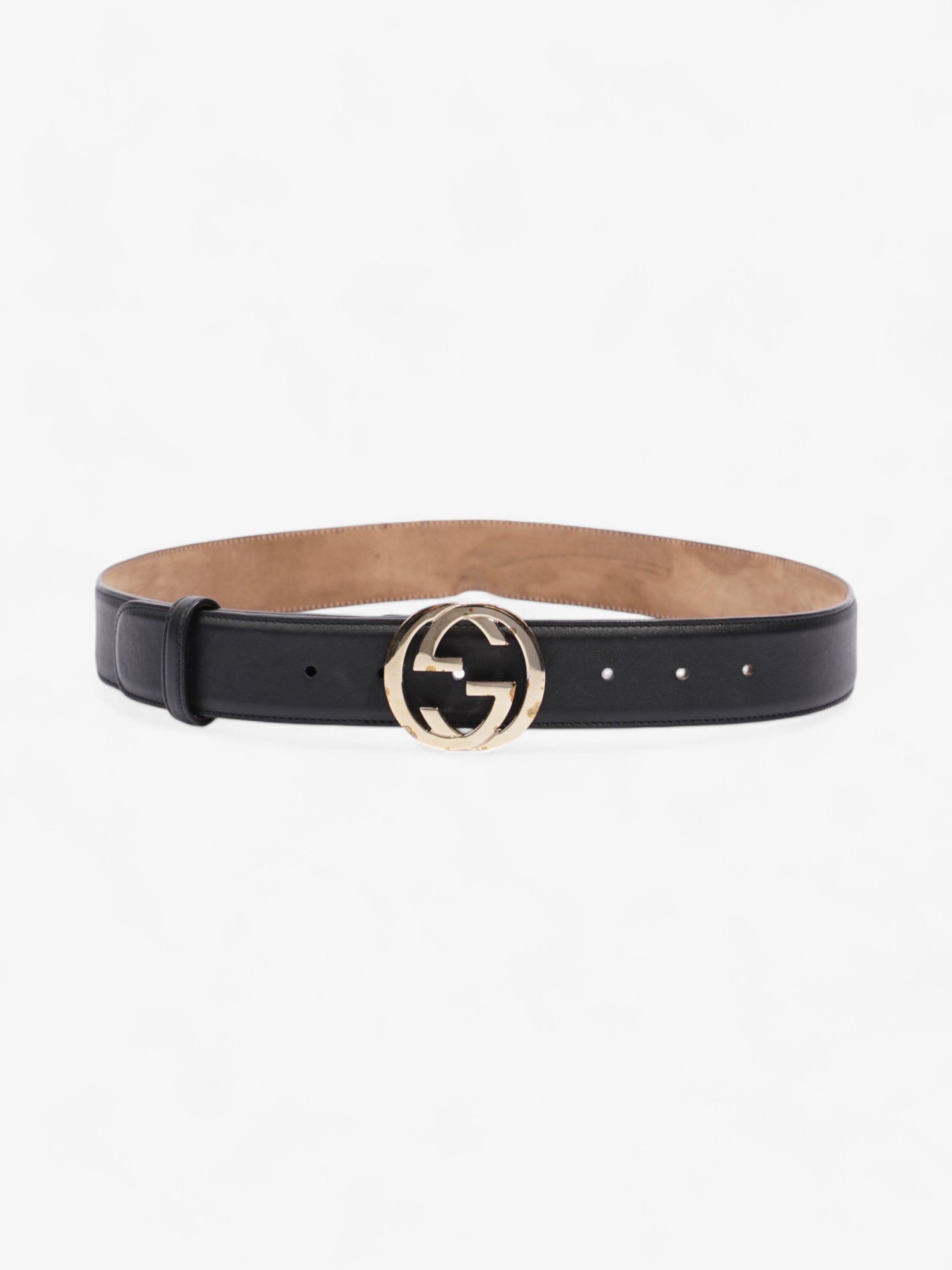 Gucci Interlocking G Belt Black / Gold Leather 85cm / 34"
