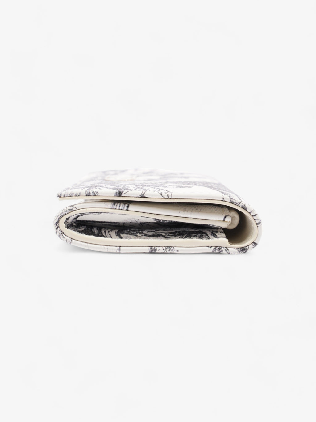 Christian Dior Caro Elephant Wallet Black / White Coated Canvas