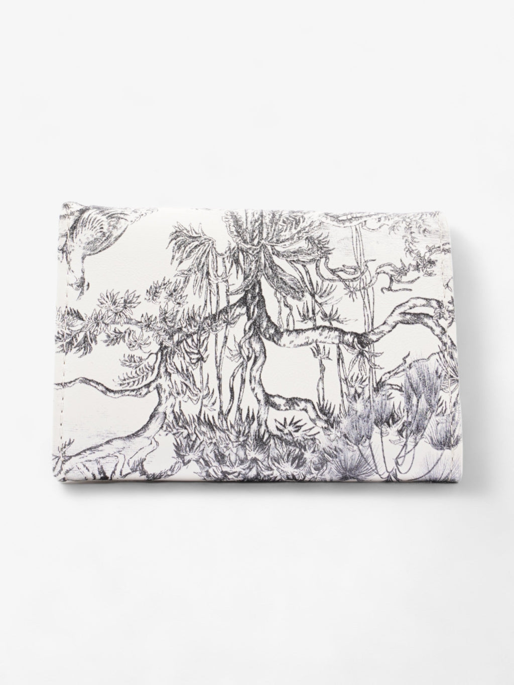 Christian Dior Caro Elephant Wallet Black / White Coated Canvas