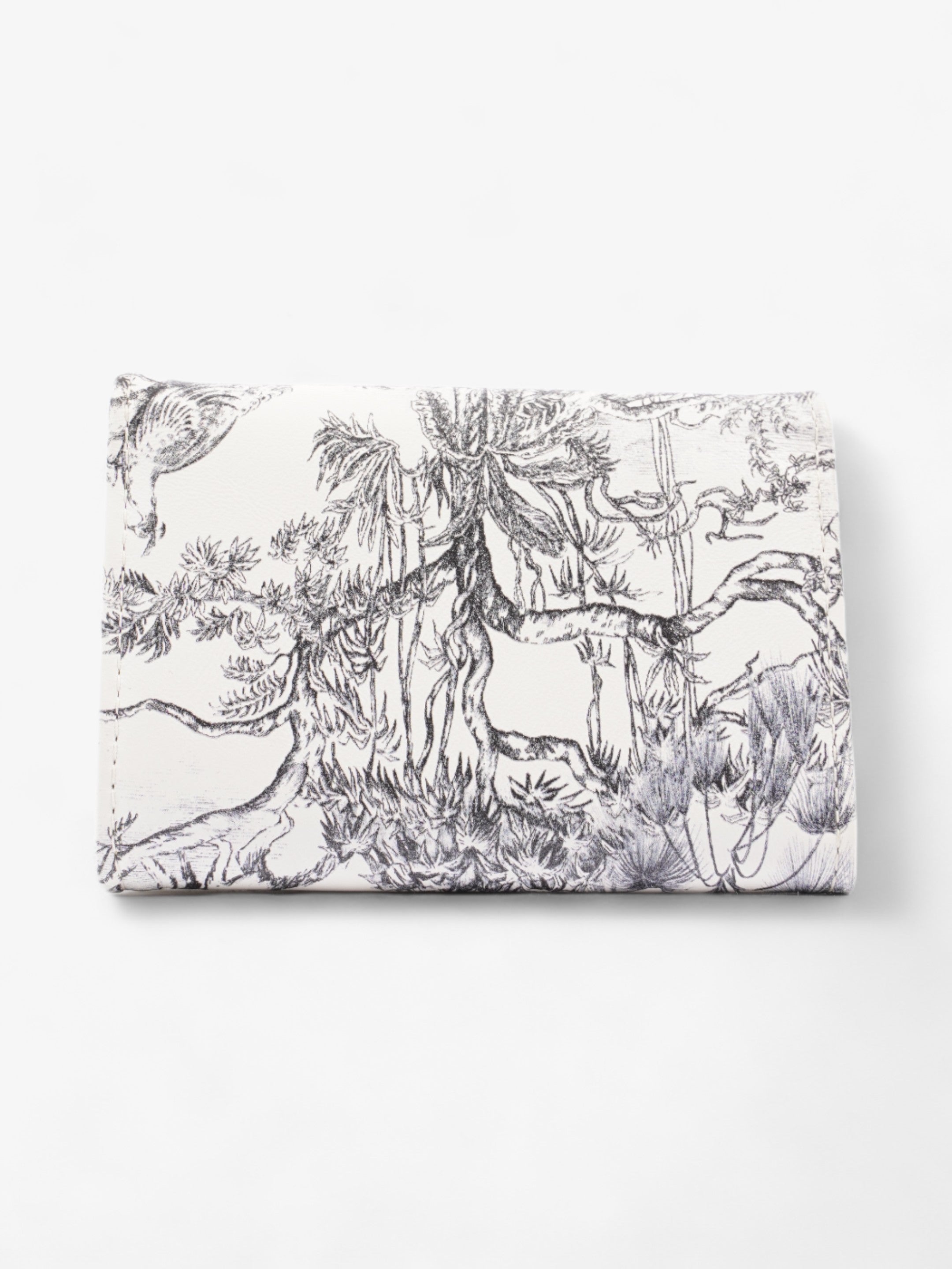 Christian Dior Caro Elephant Wallet Black / White Coated Canvas