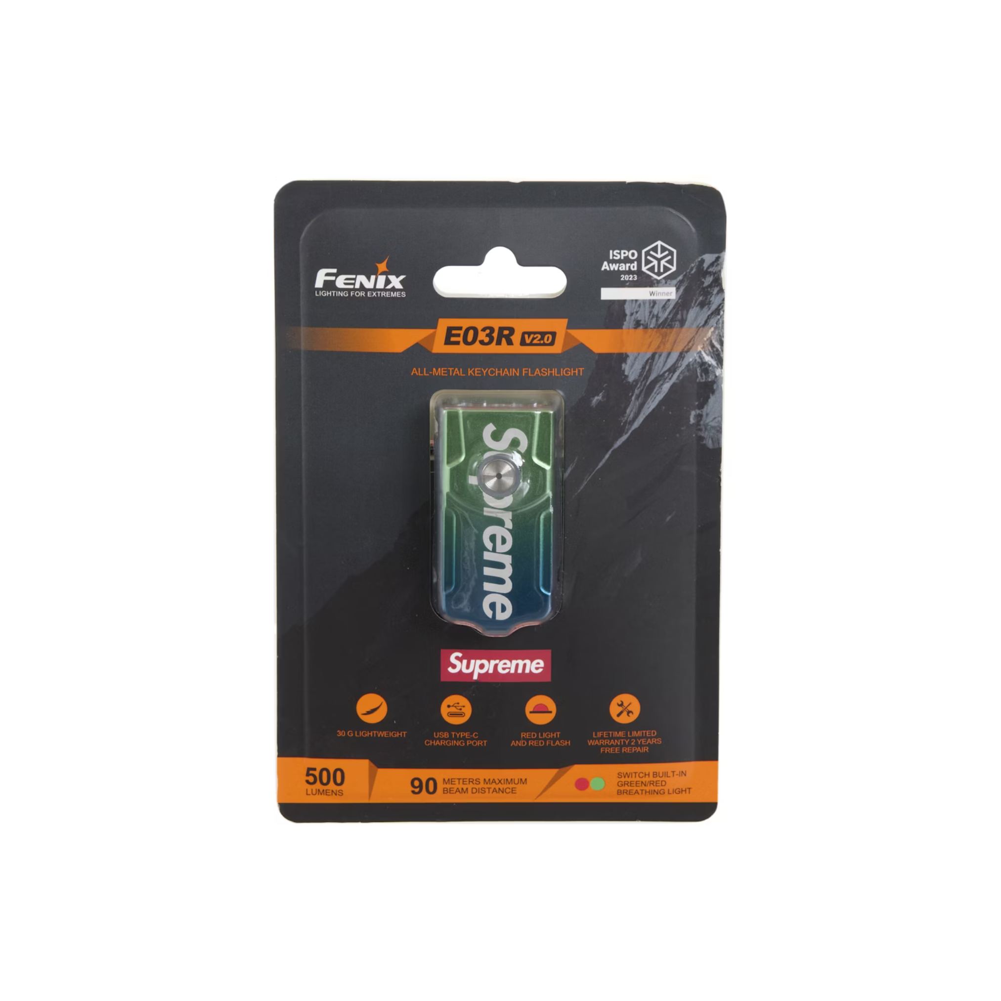 Supreme 'Fenix E03R' Flashlight Keychain