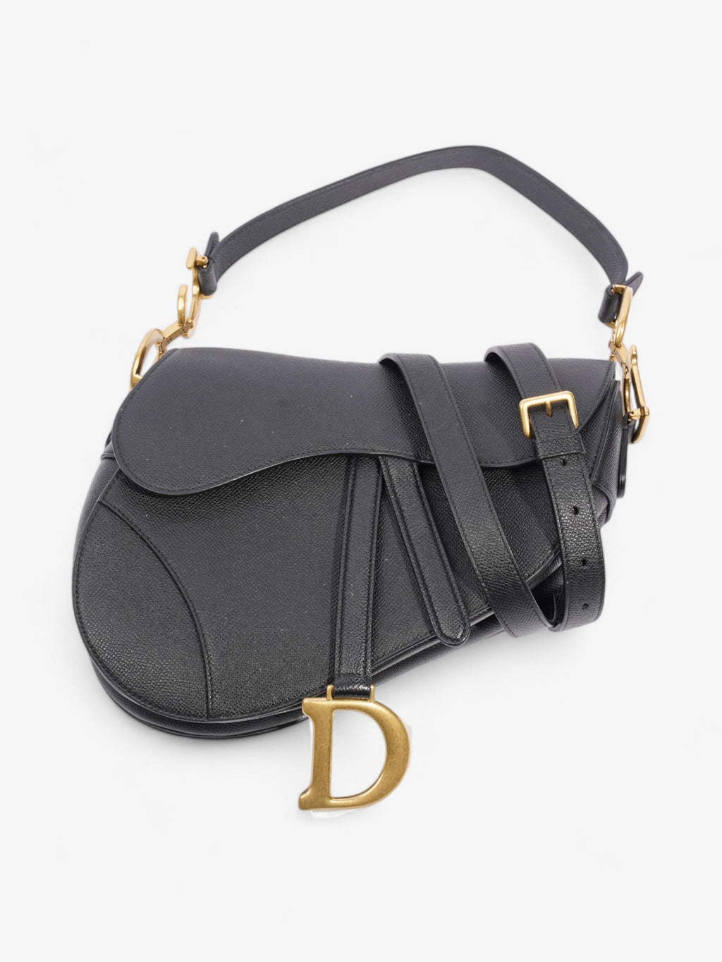 Christian Dior Saddle Bag Black Calfskin Leather