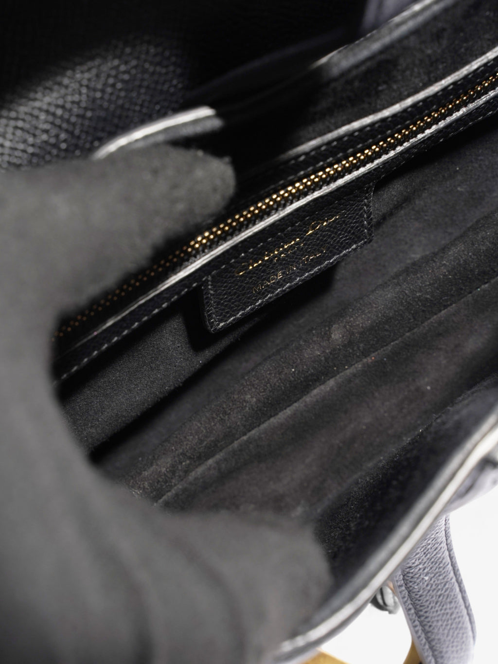 Christian Dior Saddle Bag Black Calfskin Leather