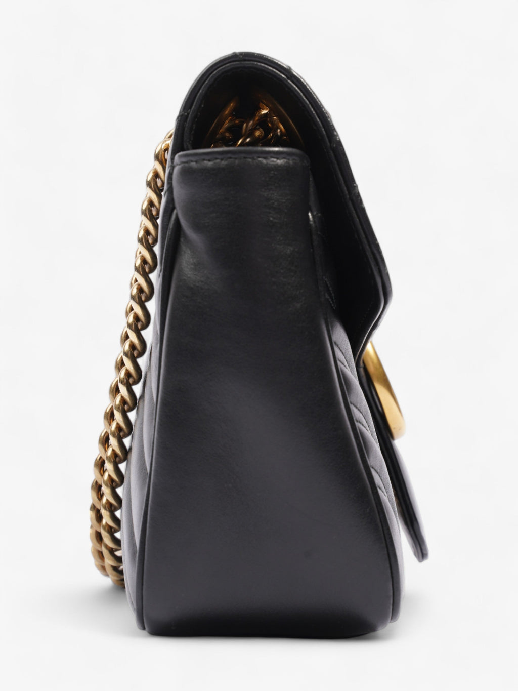 Gucci GG Marmont Flap Black Matelasse Leather Small