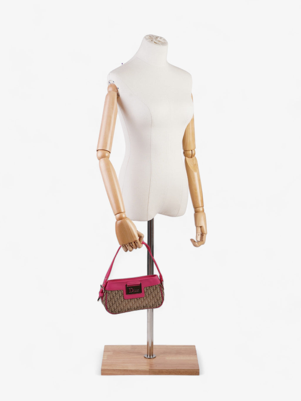 Christian Dior Street Chic Beige / Fuschia Canvas Mini