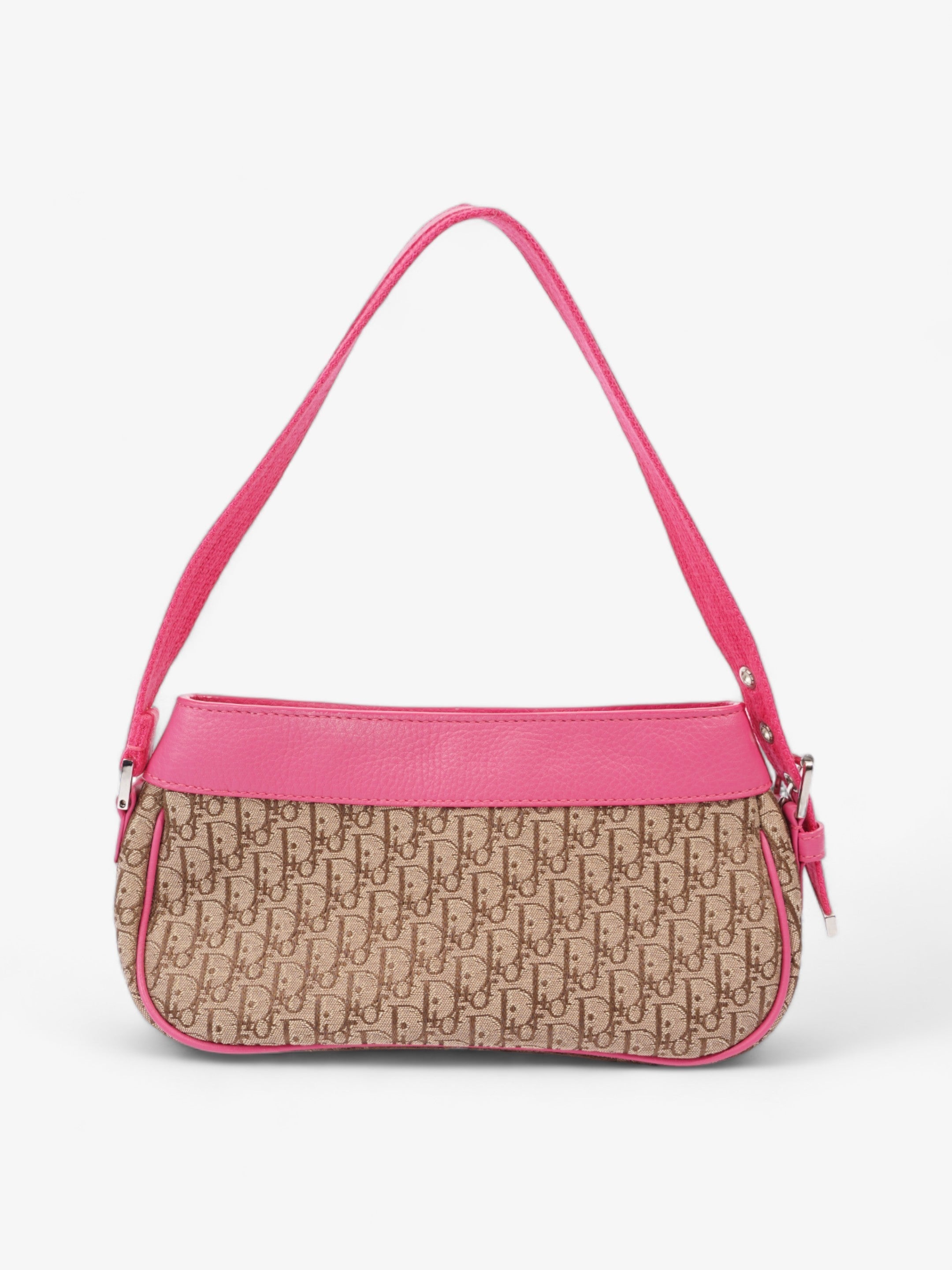 Christian Dior Street Chic Beige / Fuschia Canvas Mini