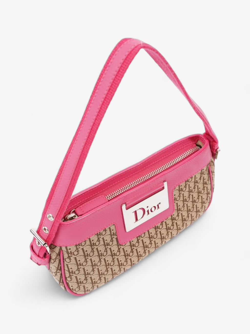 Christian Dior Street Chic Beige / Fuschia Canvas Mini