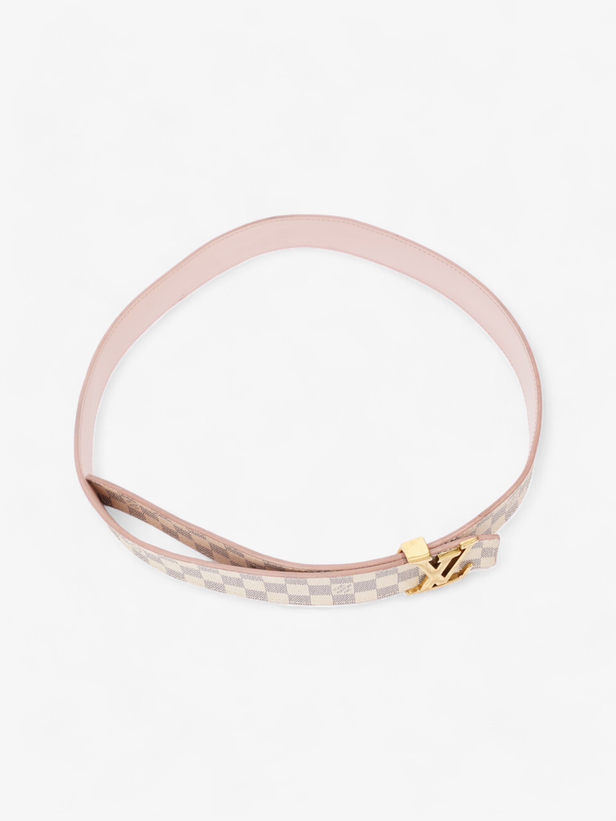 Louis Vuitton LV Iconic Reversible Belt Damier Azur / Rose Ballerine Coated Canvas 80cm / 32"