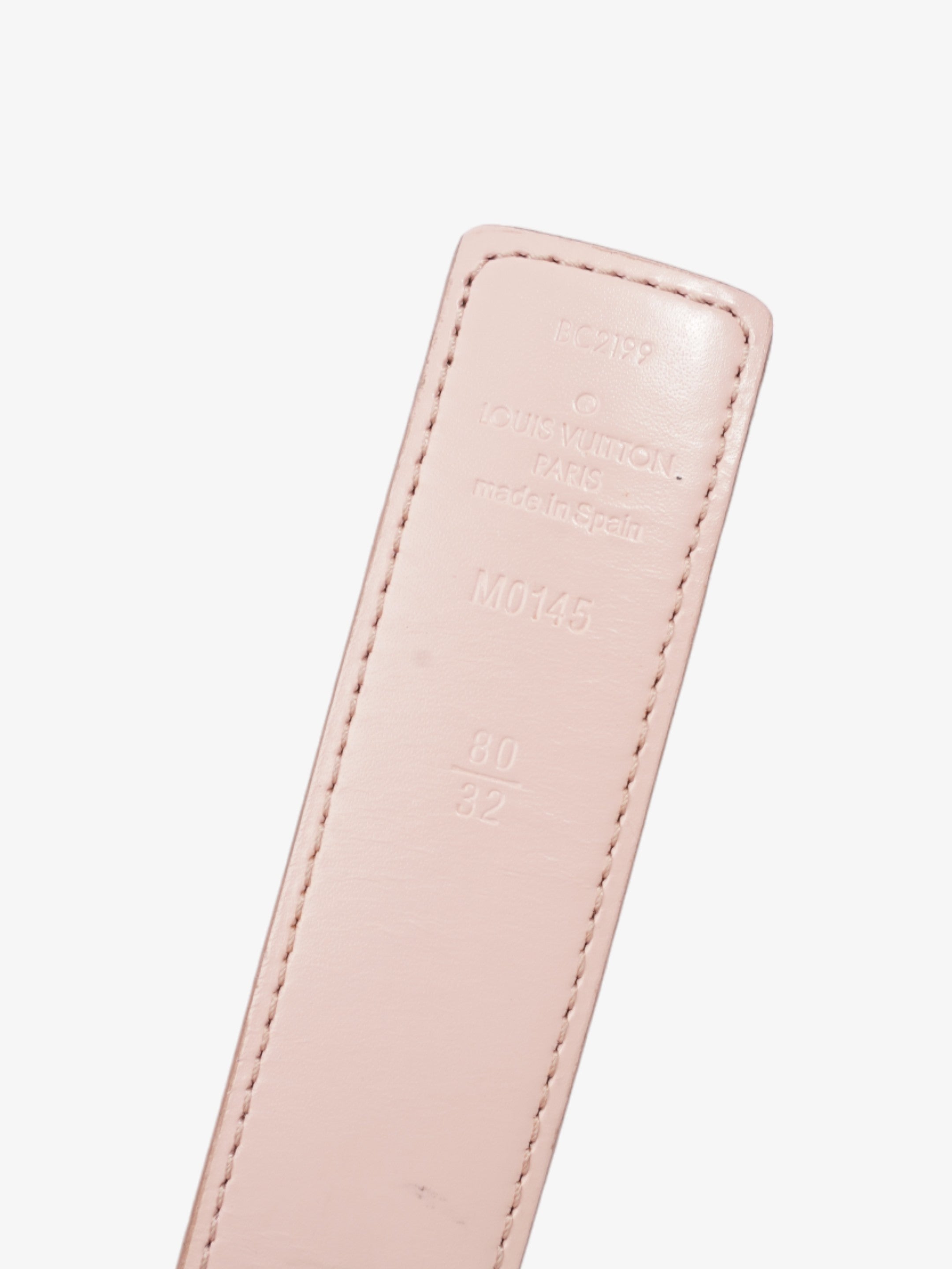 Louis Vuitton LV Iconic Reversible Belt Damier Azur / Rose Ballerine Coated Canvas 80cm / 32"