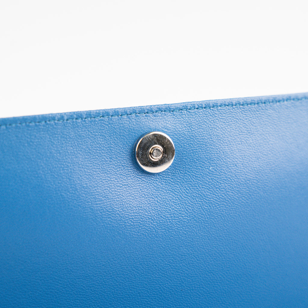 Christian Dior Cannage Lambskin Blue Clutch