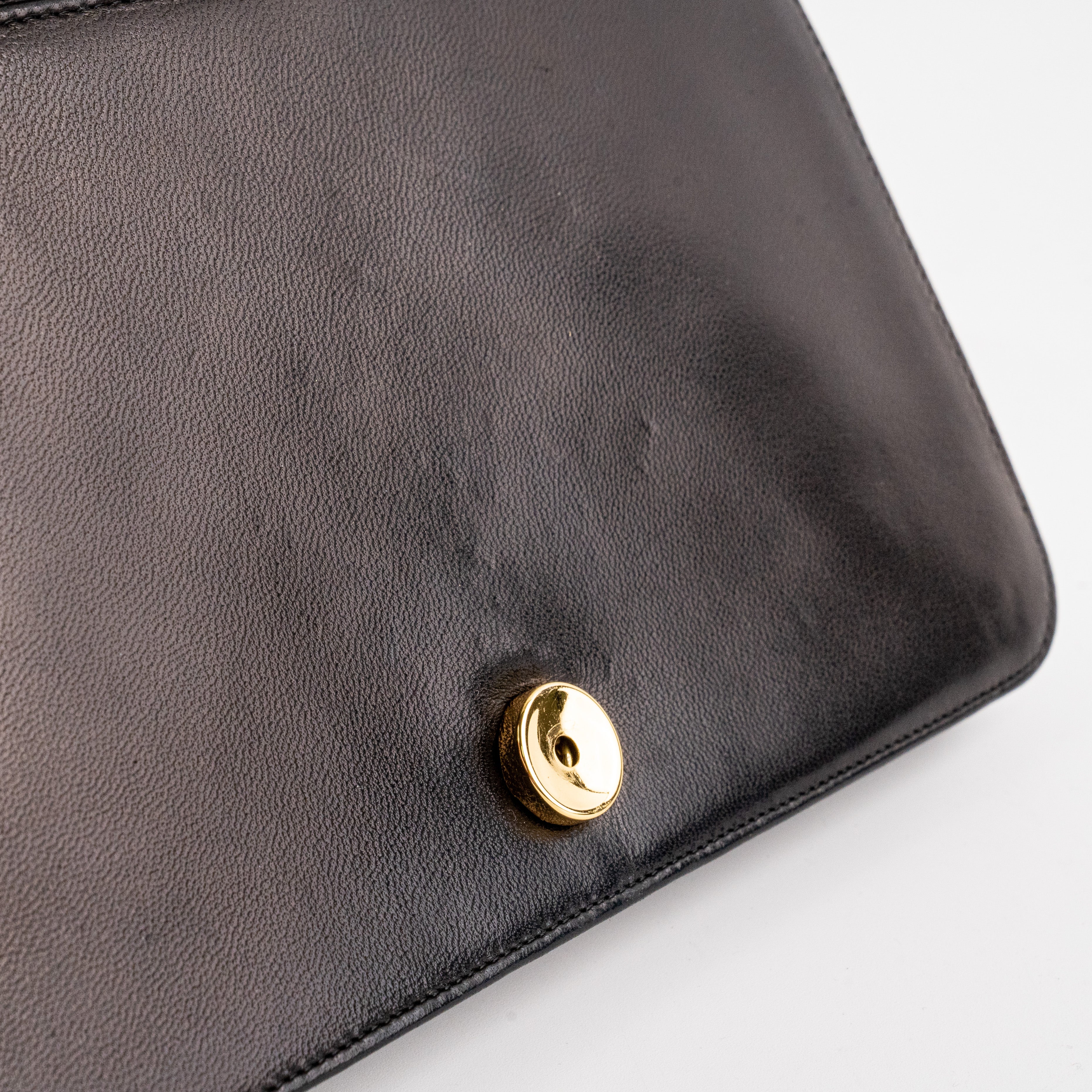 Chanel Vintage Flap Clutch Shoulder Bag Black