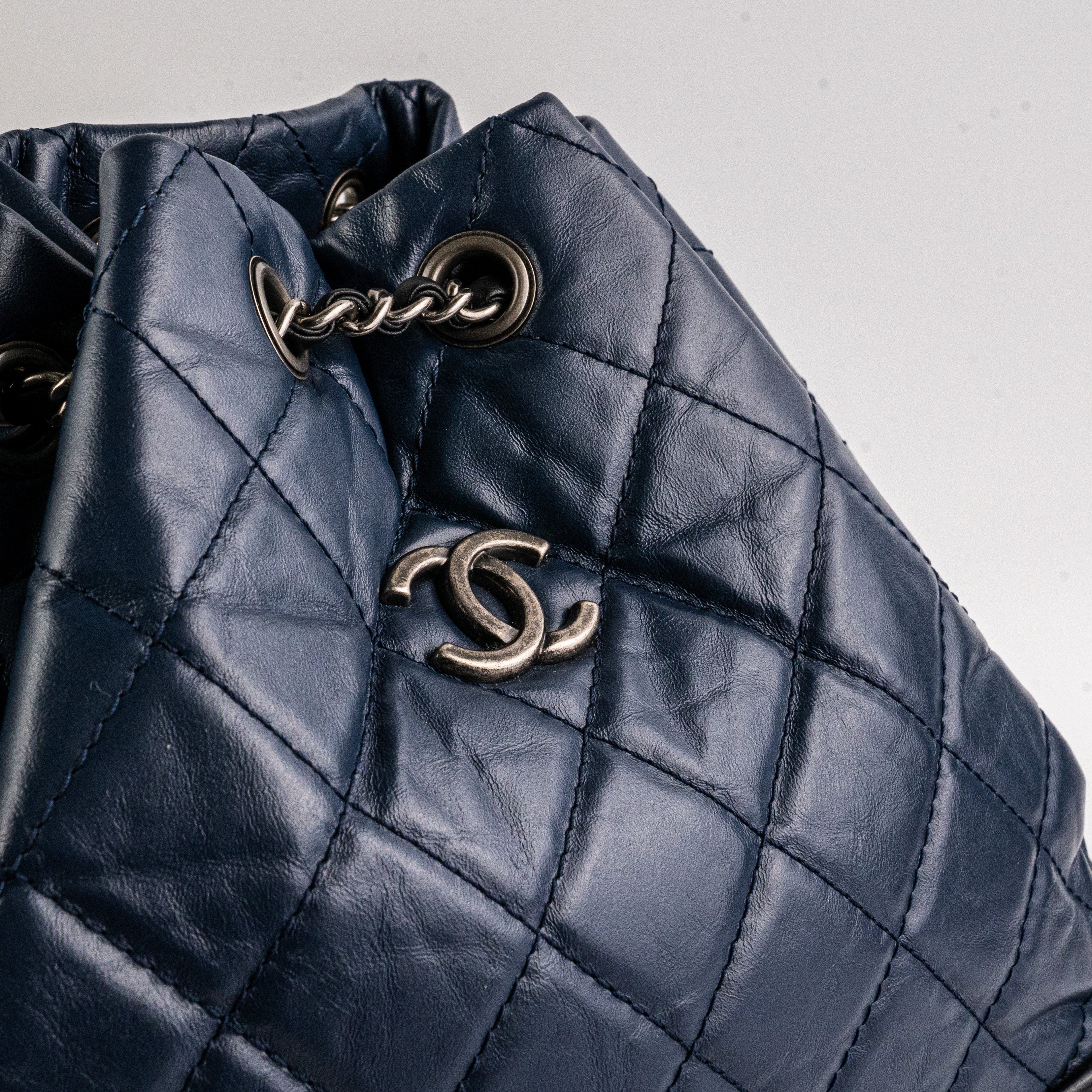 Chanel Gabrielle Small Calfskin Navy Backpack