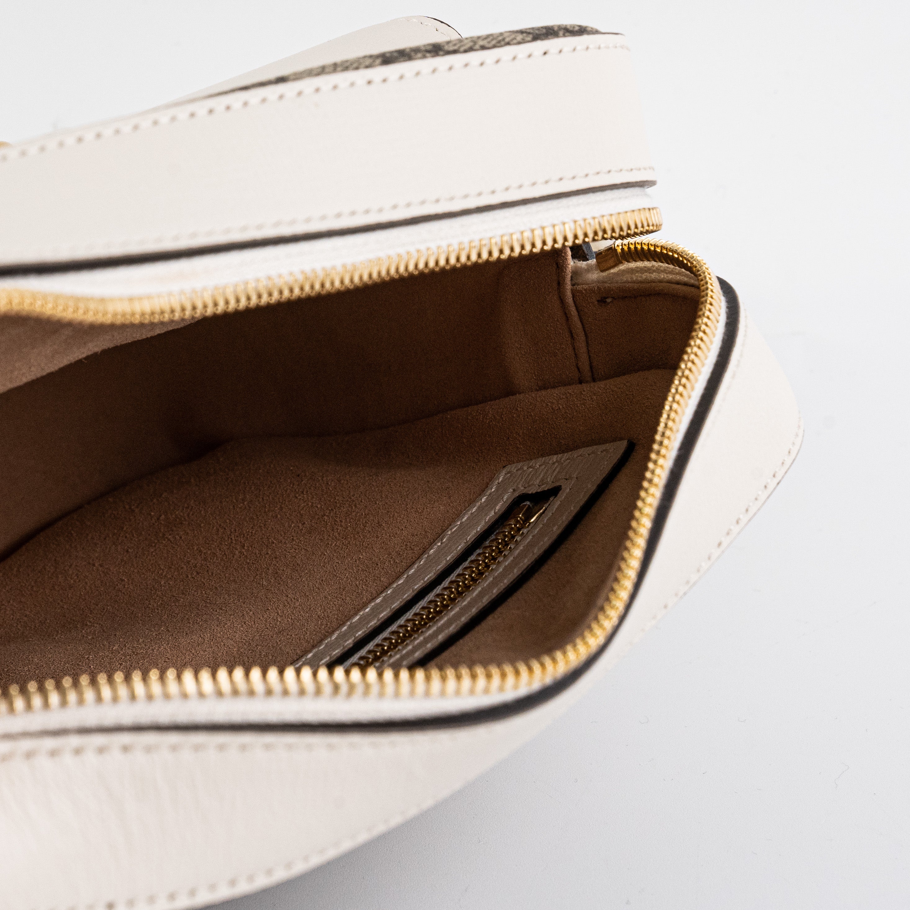 Gucci Horsebit Monogram White Crossbody Bag