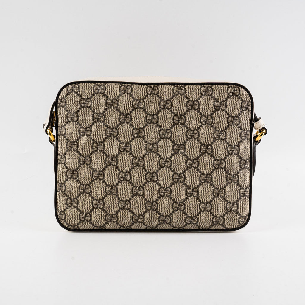 Gucci Horsebit Monogram White Crossbody Bag