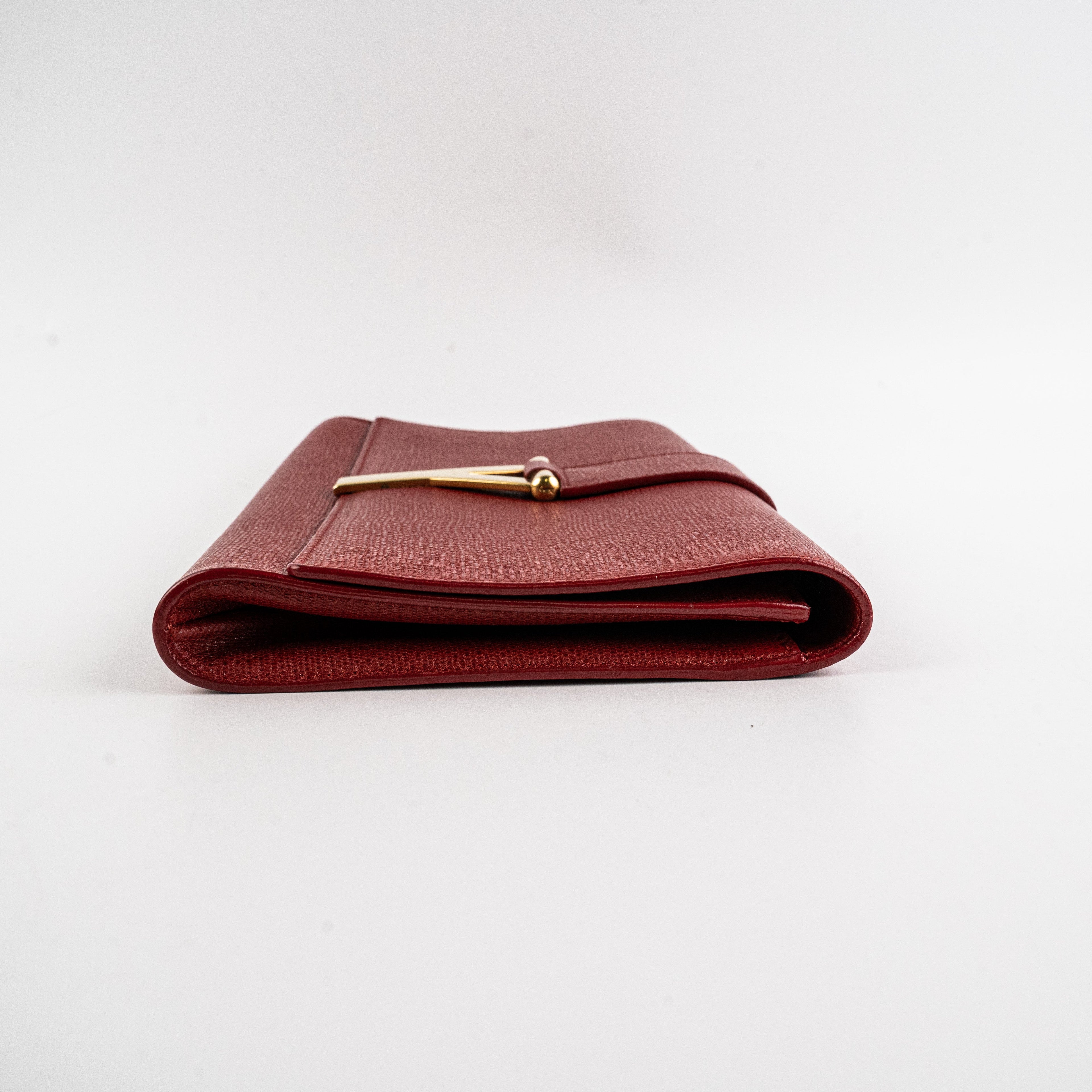 Saint Laurent Red Leather Clutch