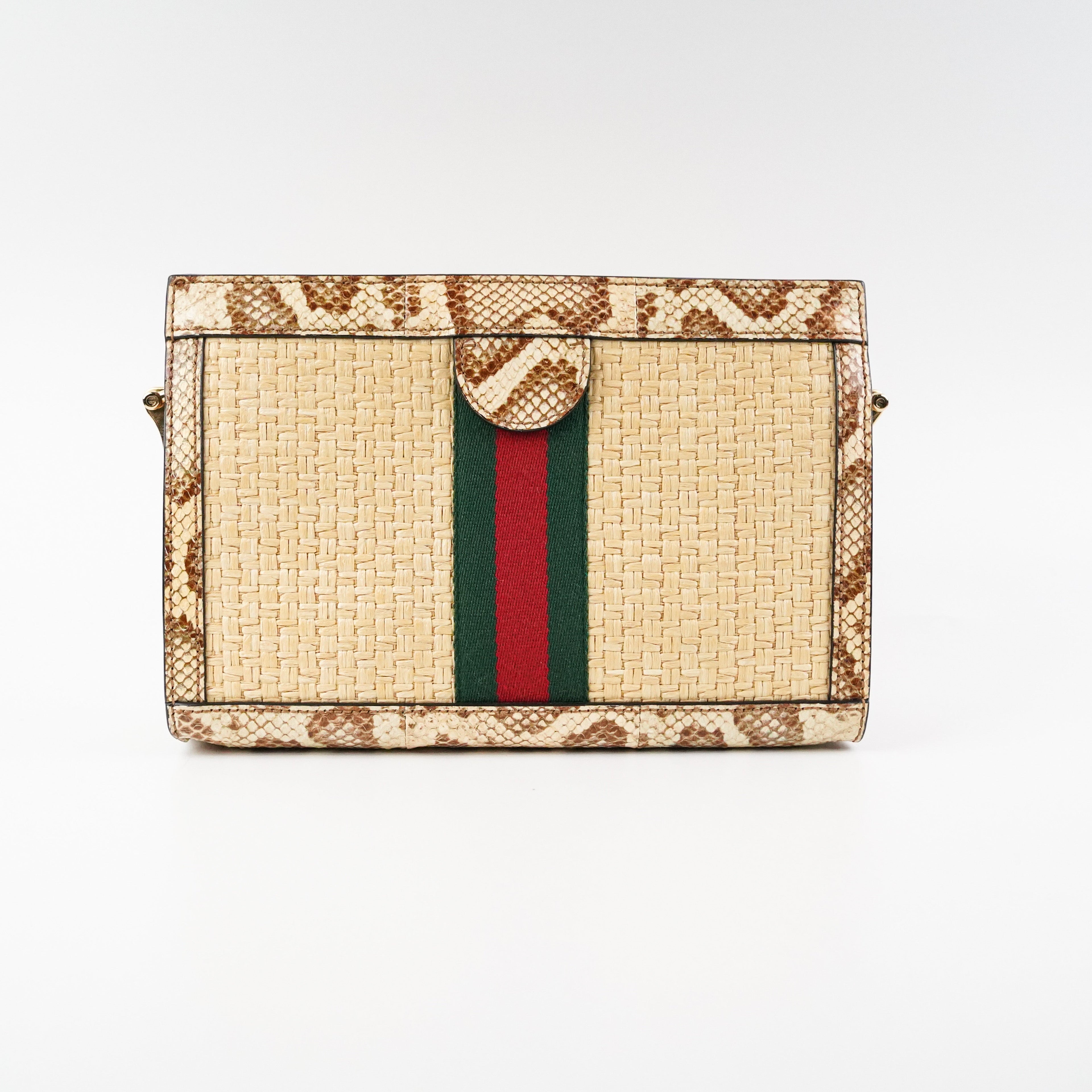 Gucci Ophidia Raffia Snakeskin Bag