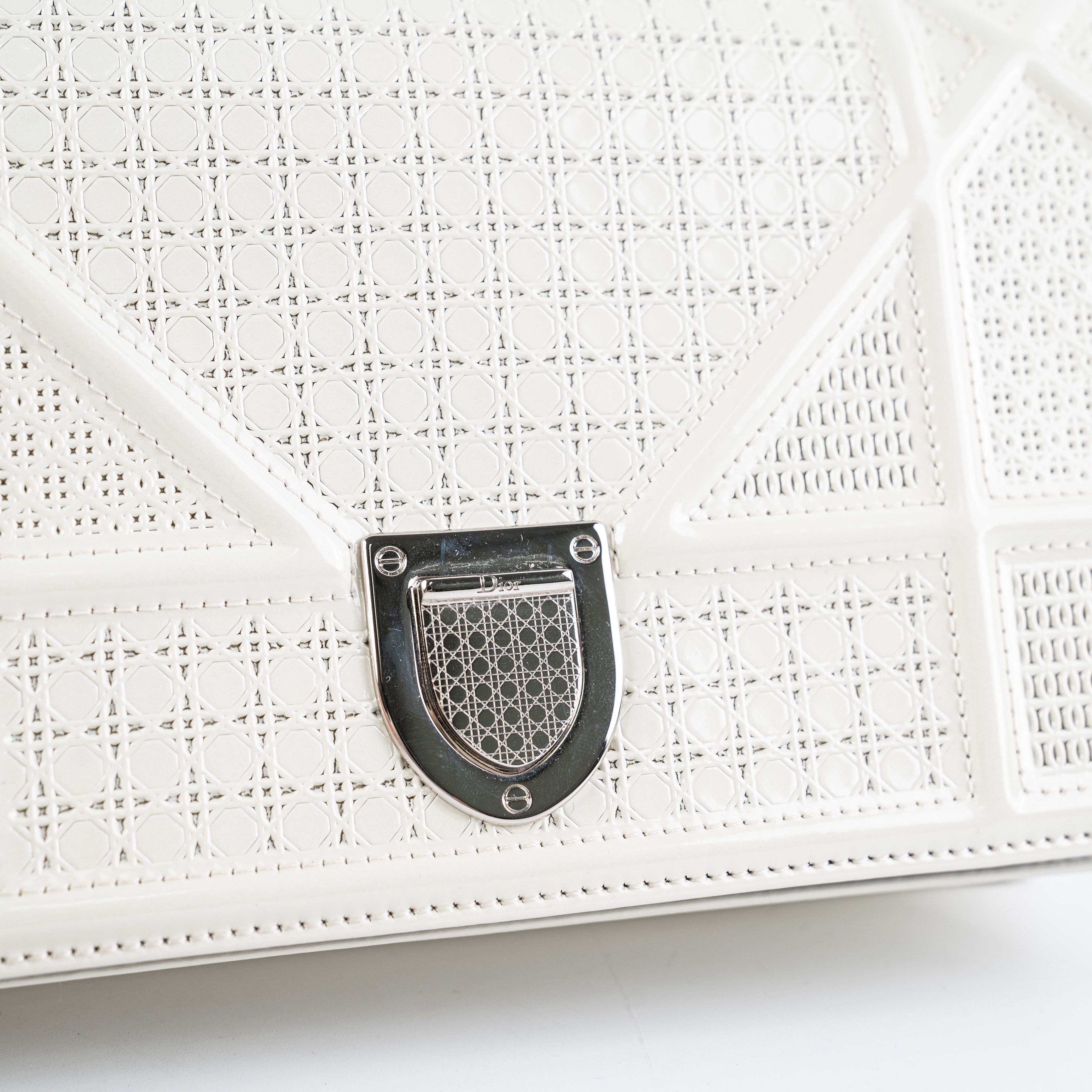 Dior Diorama Patent Wallet On Chain Woc Ivory