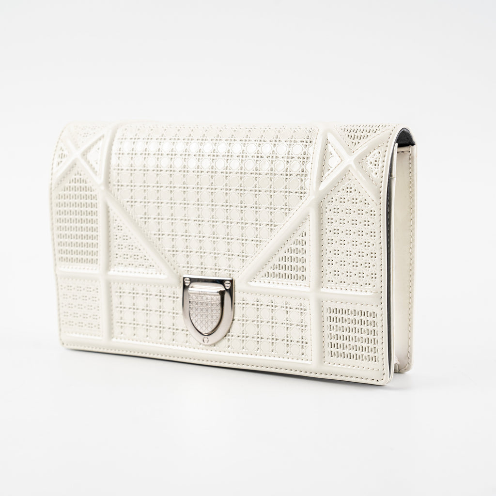 Dior Diorama Patent Wallet On Chain Woc Ivory