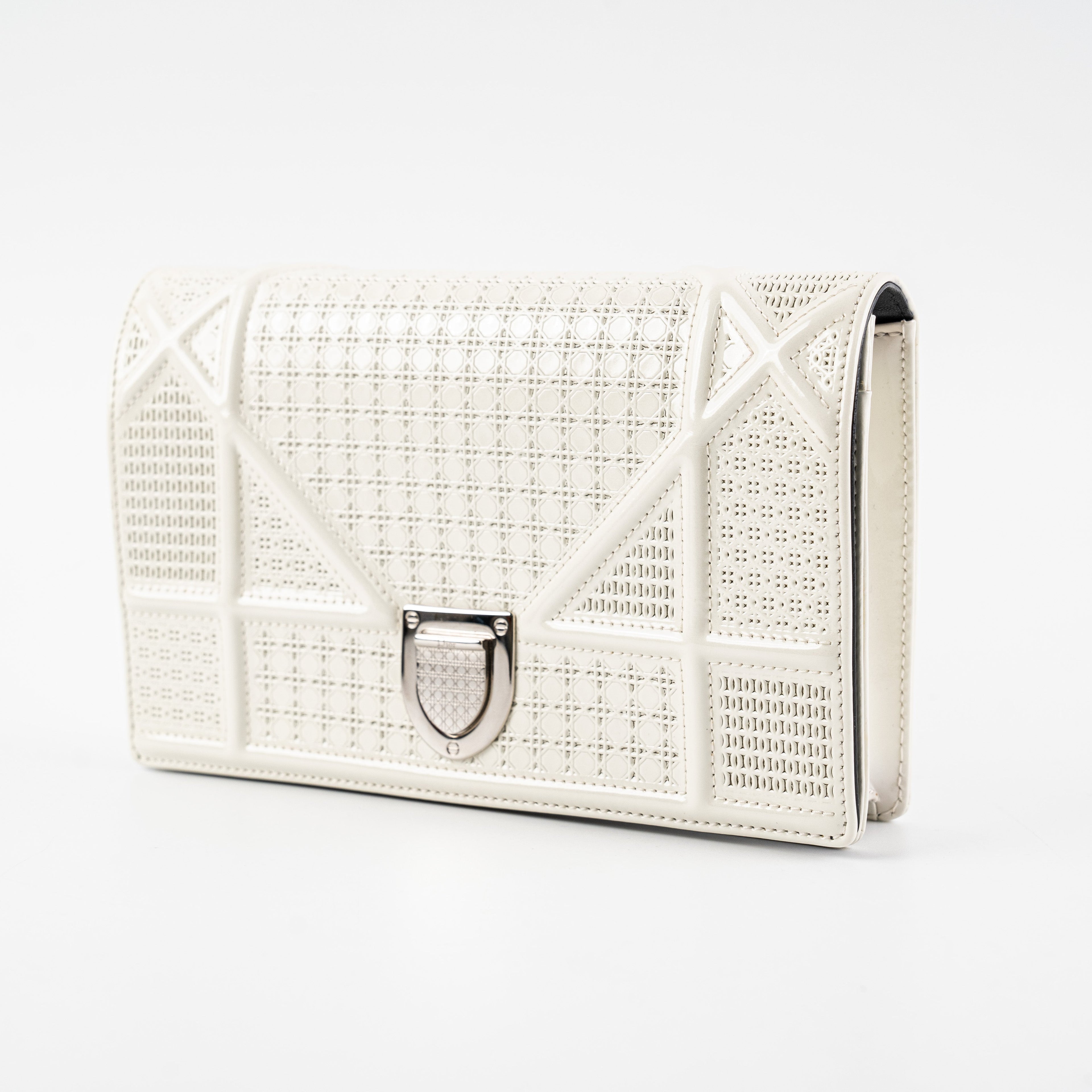 Dior Diorama Patent Wallet On Chain Woc Ivory