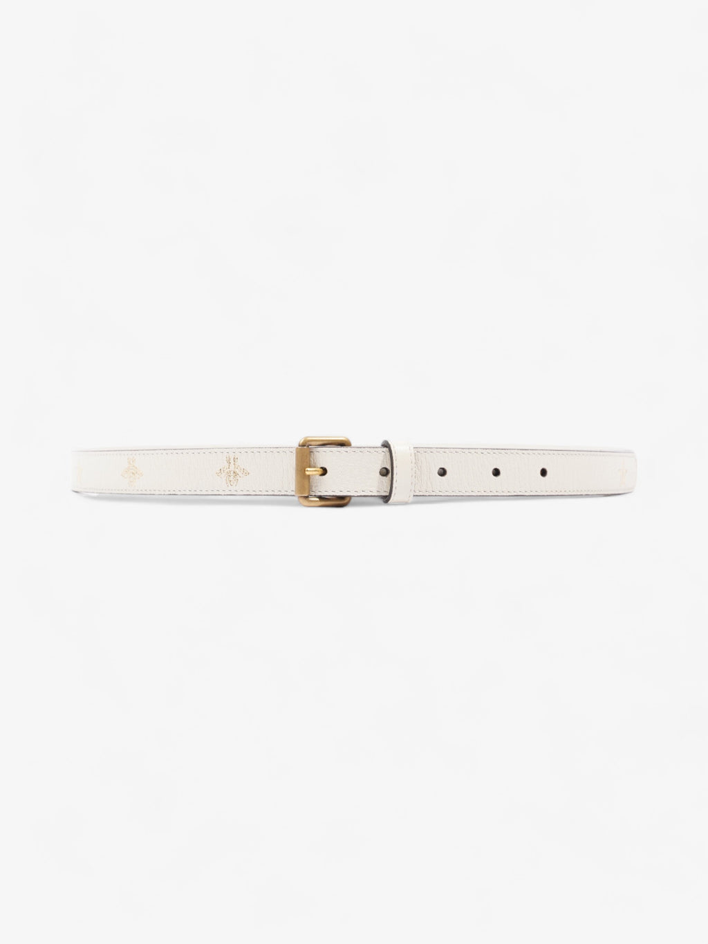 Gucci Bee Star Belt White Leather 100cm 40"