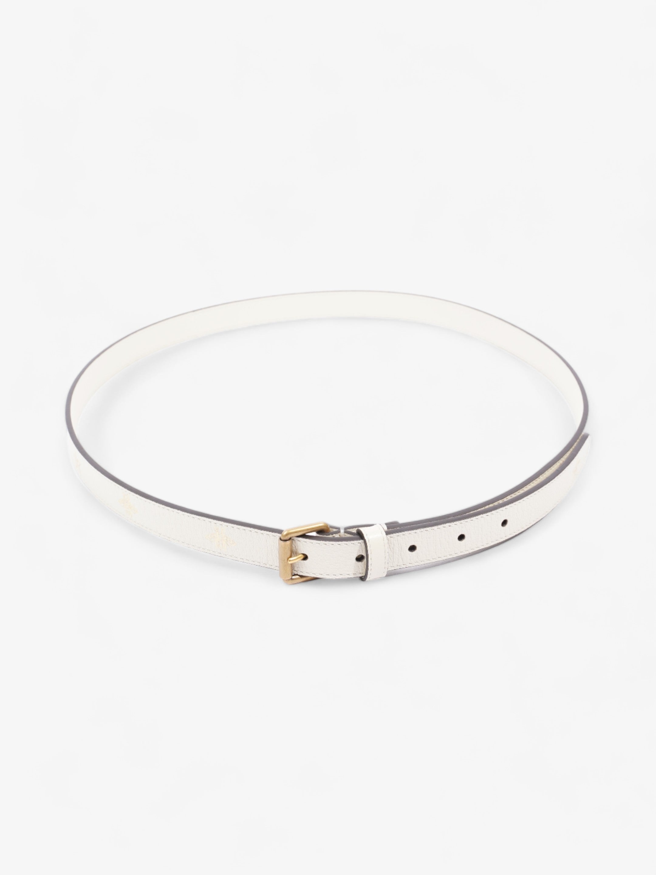 Gucci Bee Star Belt White Leather 100cm 40"