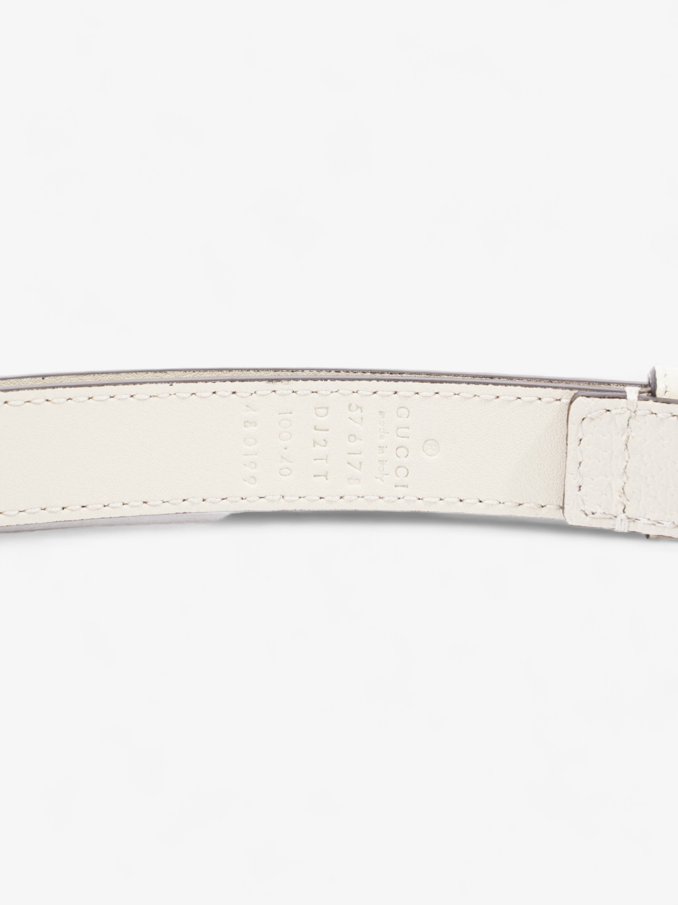 Gucci Bee Star Belt White Leather 100cm 40"