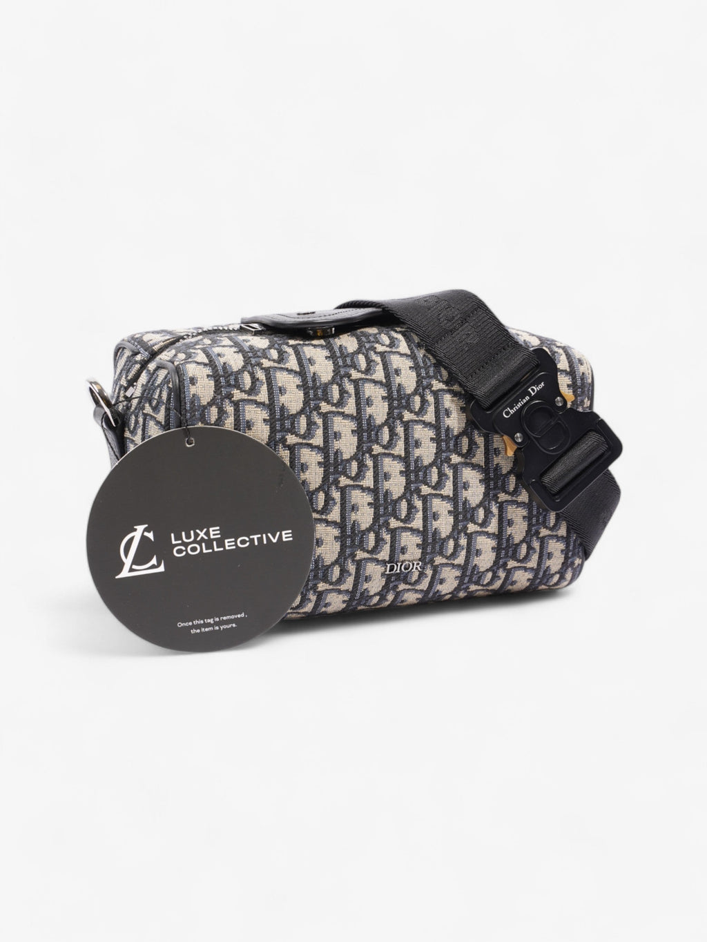 Christian Dior Lingot Duffle Black Oblique / Beige Canvas