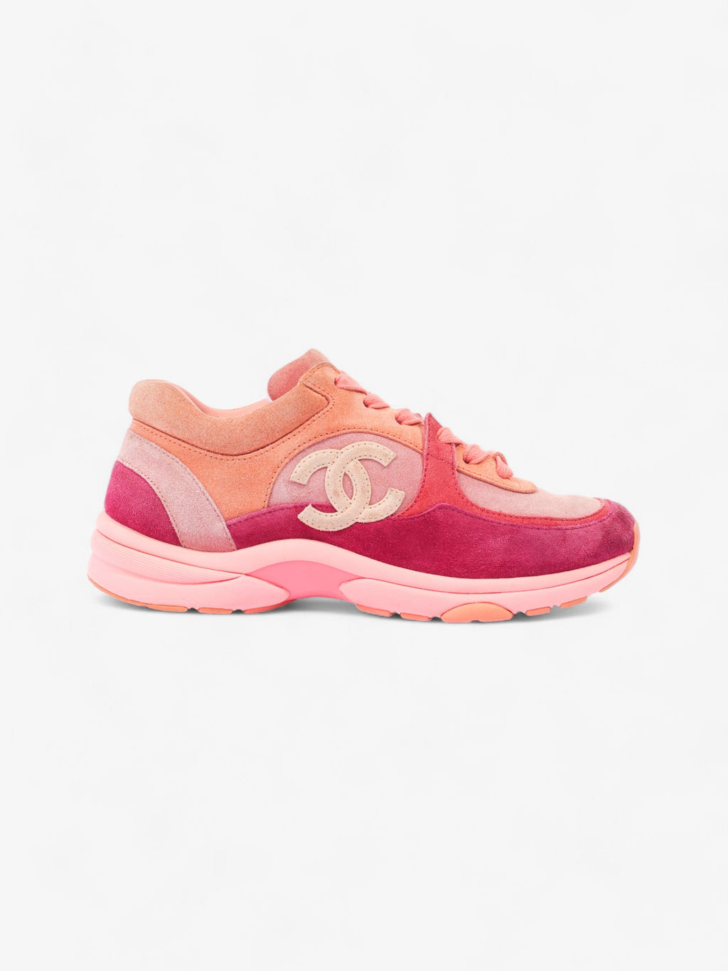 Chanel CC Runners  Pink / Salmon Suede EU 38 UK 5