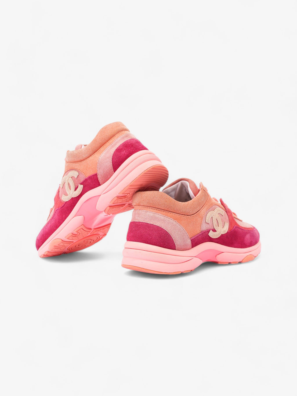 Chanel CC Runners  Pink / Salmon Suede EU 38 UK 5