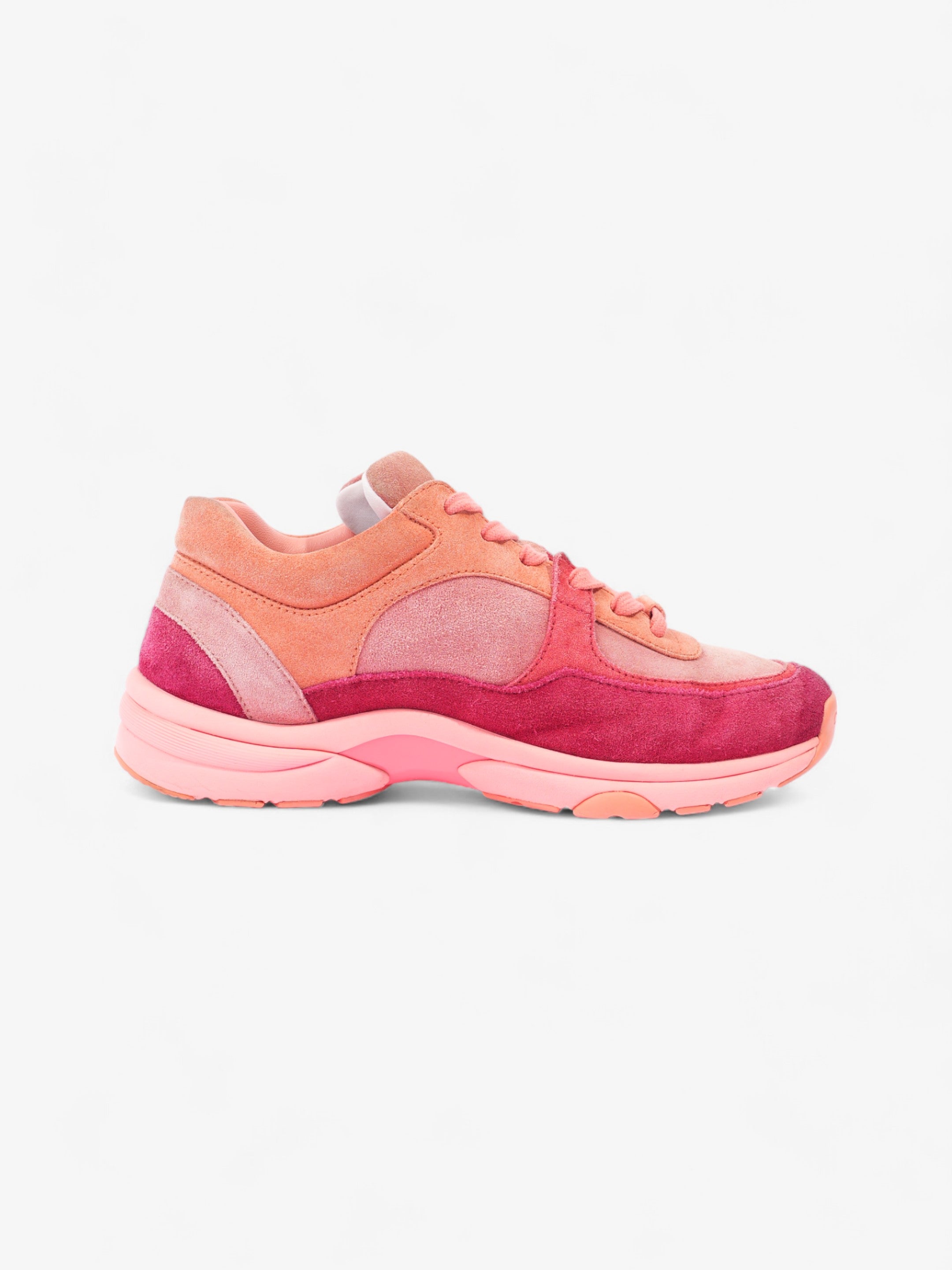 Chanel CC Runners  Pink / Salmon Suede EU 38 UK 5