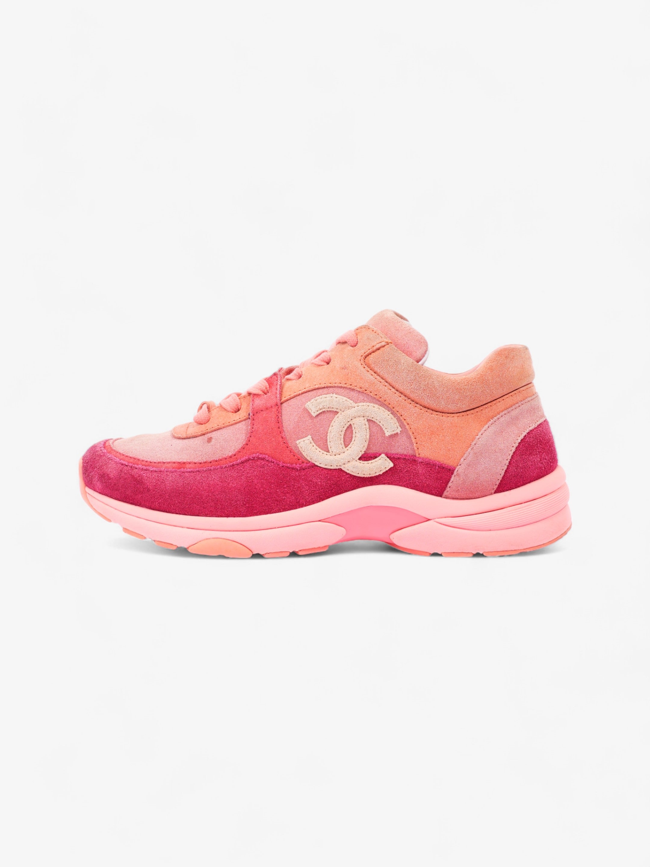Chanel CC Runners  Pink / Salmon Suede EU 38 UK 5