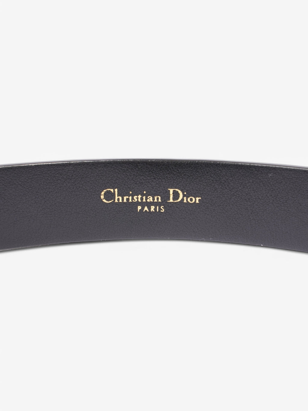Christian Dior CD Belt Black / Gold Leather 75cm / 30"