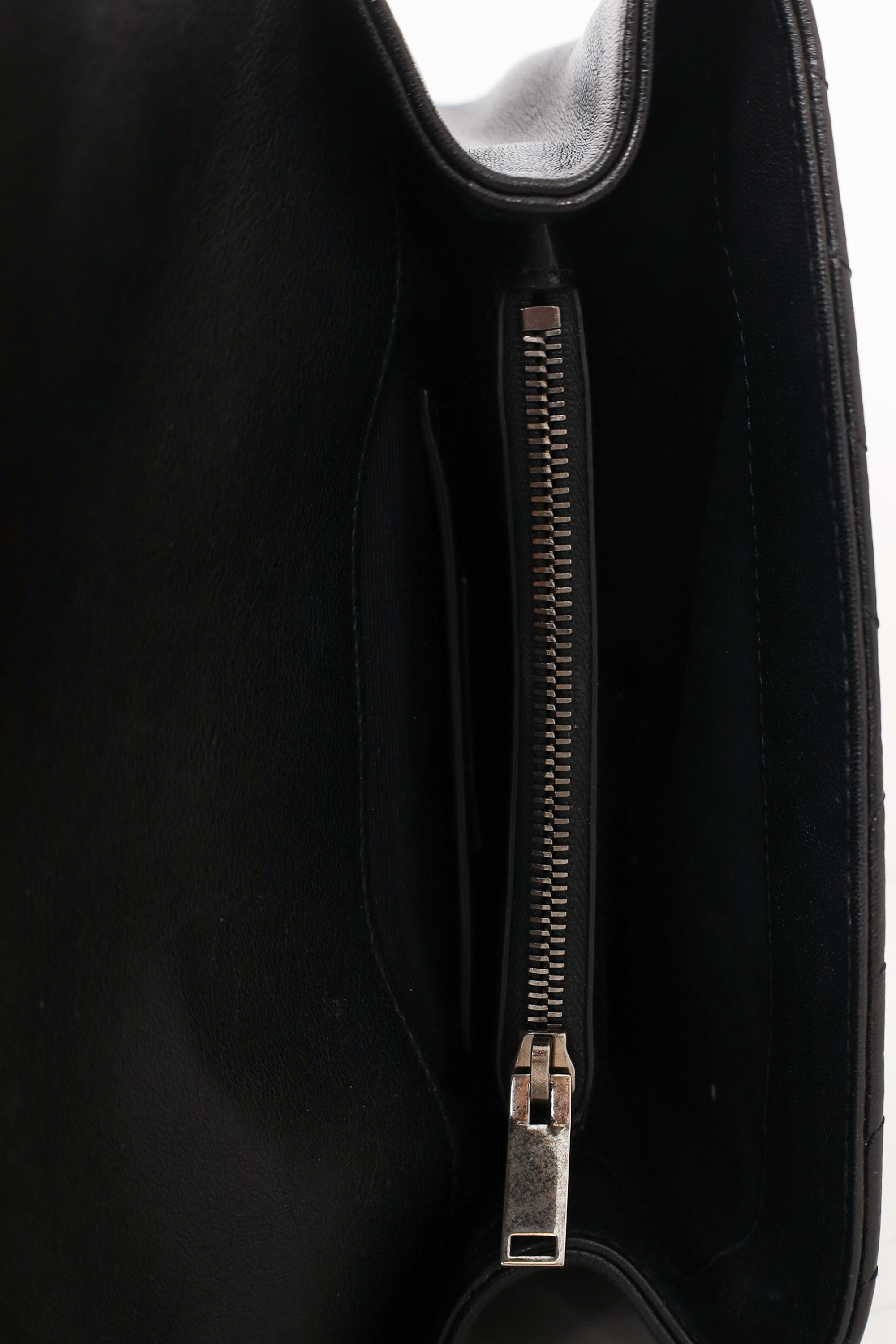 Saint Laurent 2017 Black Leather Chevron Medium College Crossbody Bag