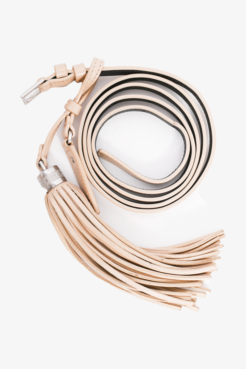 Saint Laurent 2019 Beige Chevron Leather Belt Bag