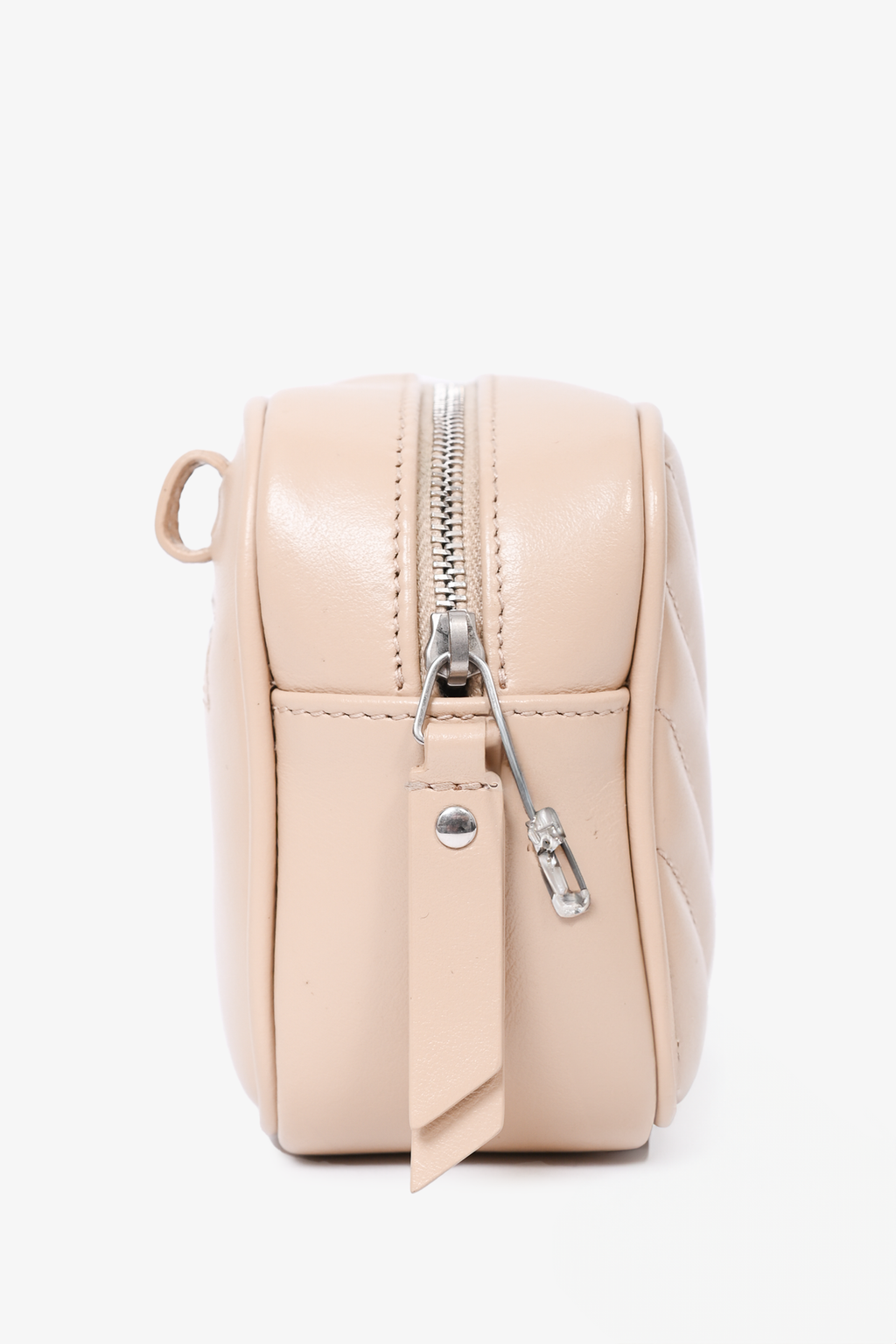 Saint Laurent 2019 Beige Chevron Leather Belt Bag