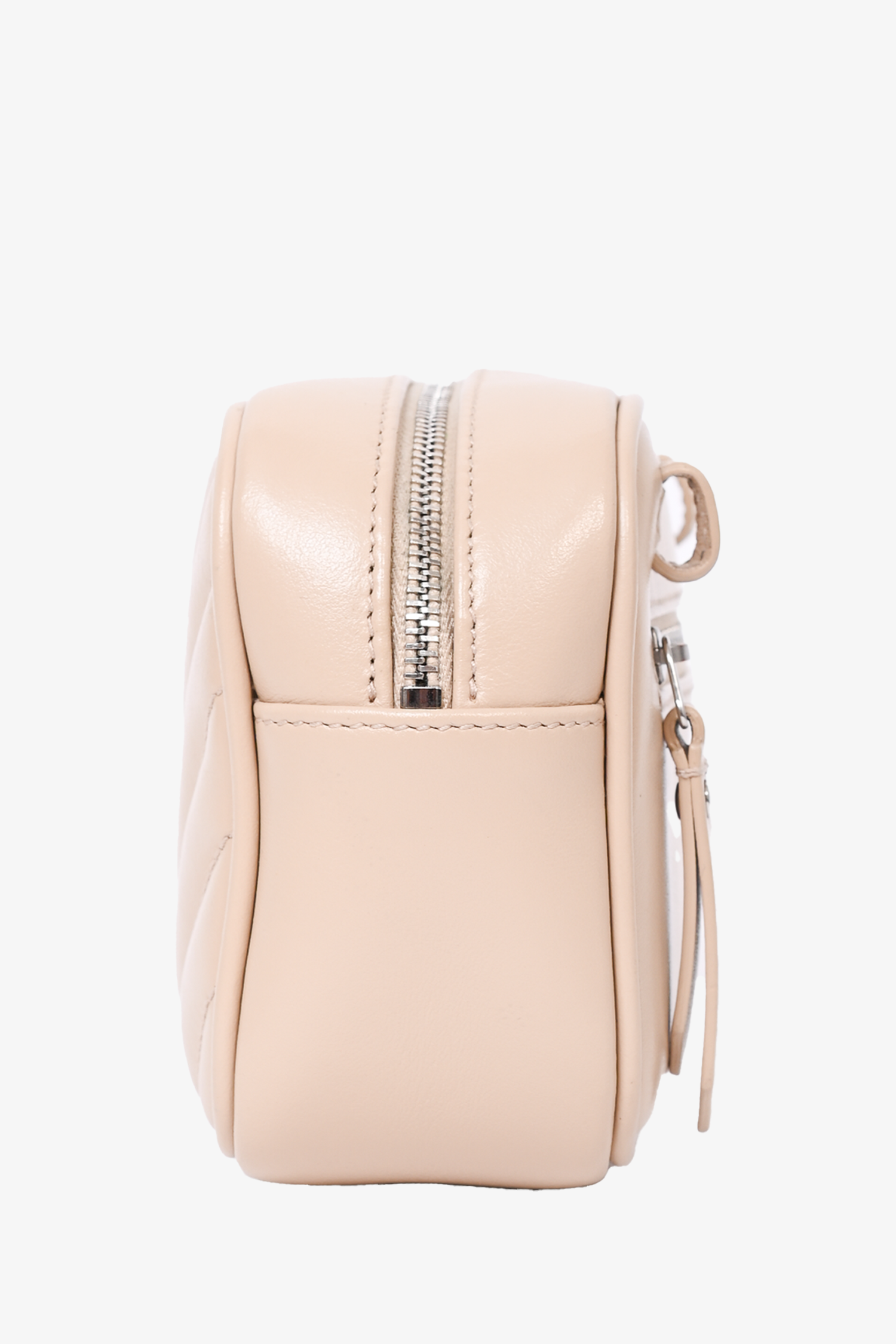 Saint Laurent 2019 Beige Chevron Leather Belt Bag