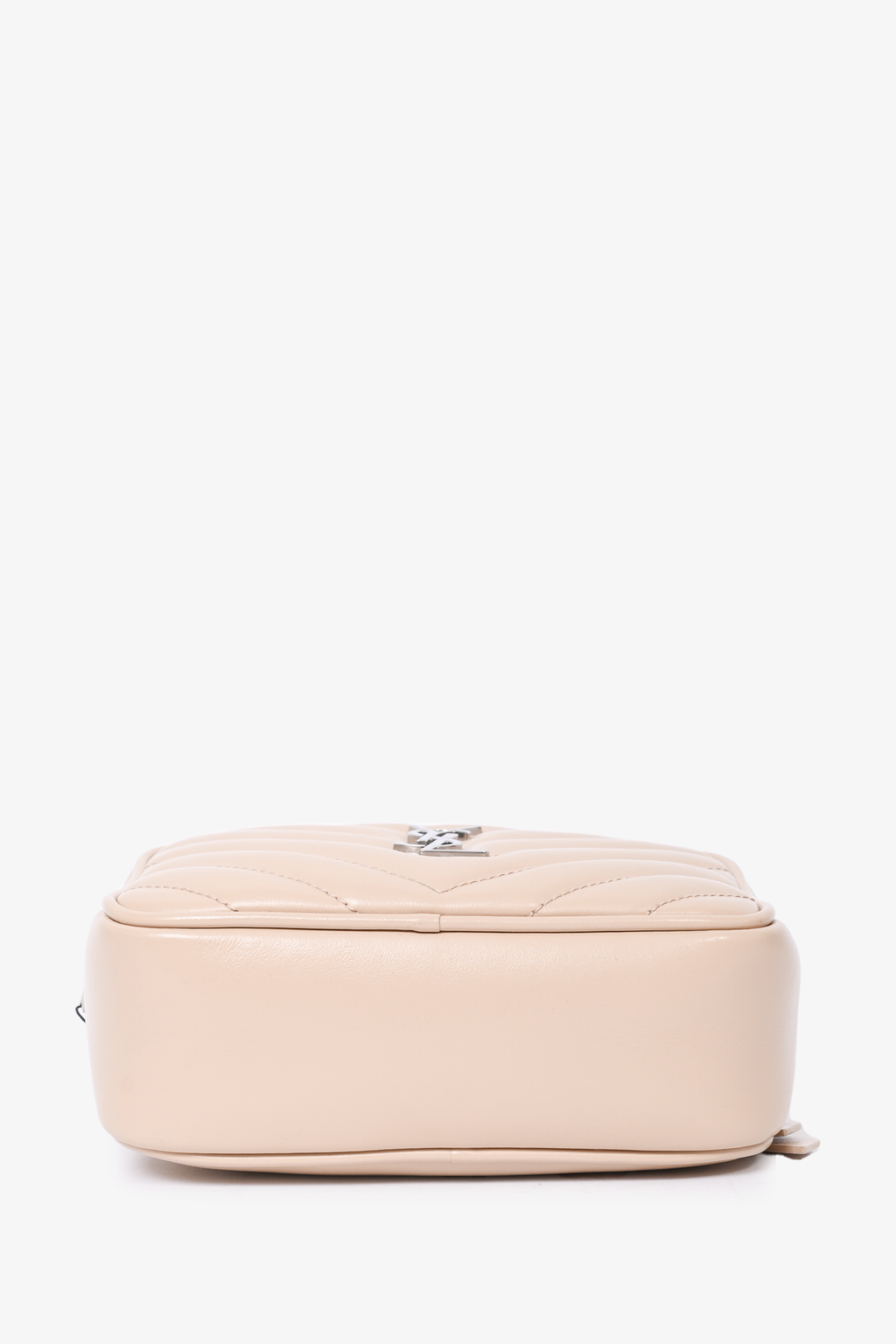 Saint Laurent 2019 Beige Chevron Leather Belt Bag
