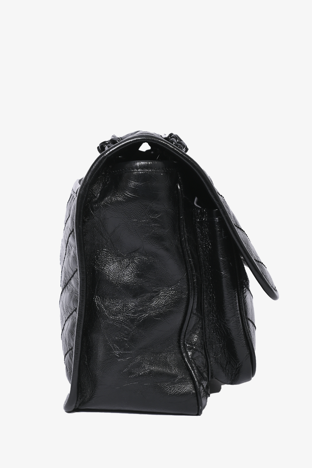 Saint Laurent 2019 Black Crinkled Leather 'Niki' Medium Crossbody Bag
