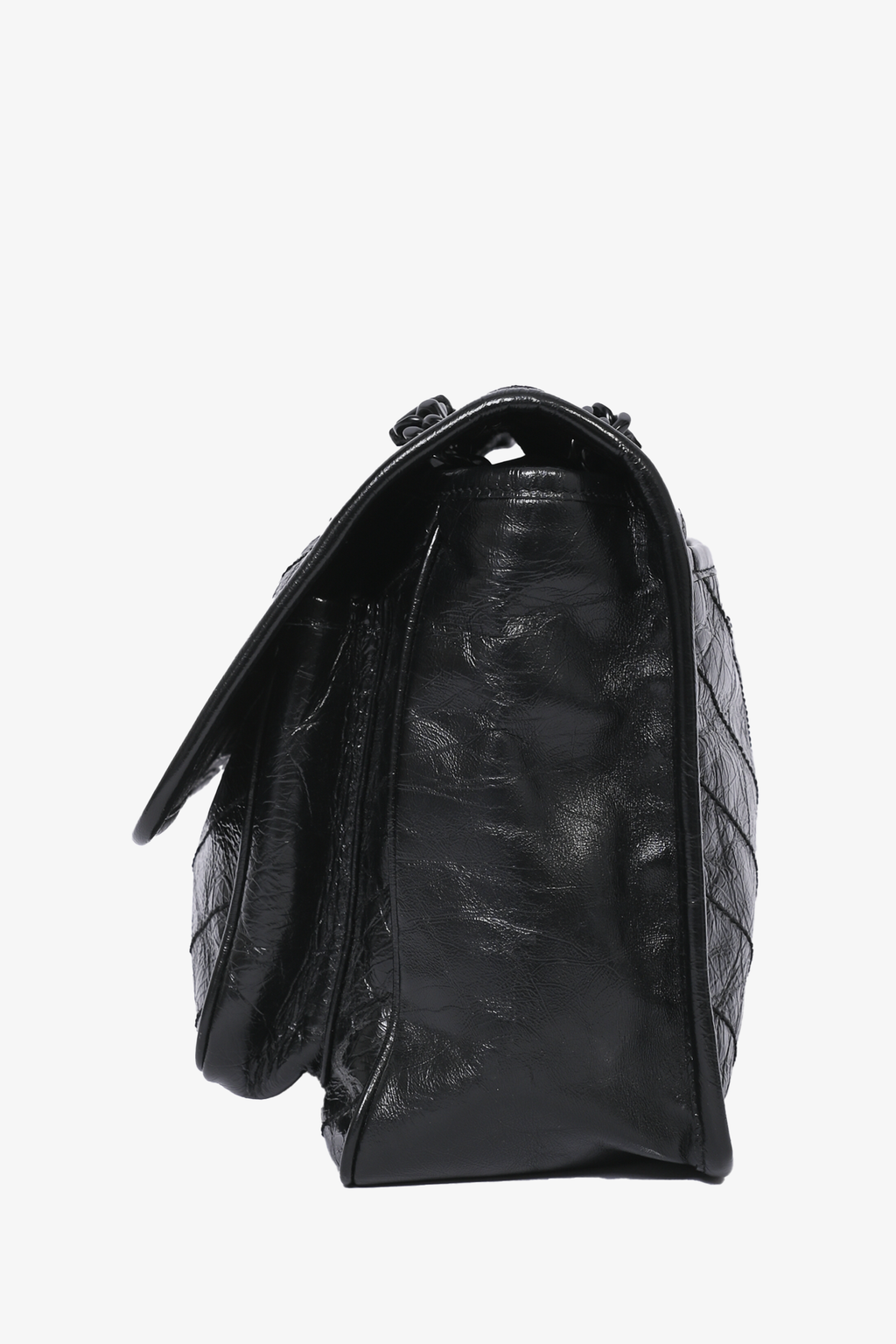 Saint Laurent 2019 Black Crinkled Leather 'Niki' Medium Crossbody Bag