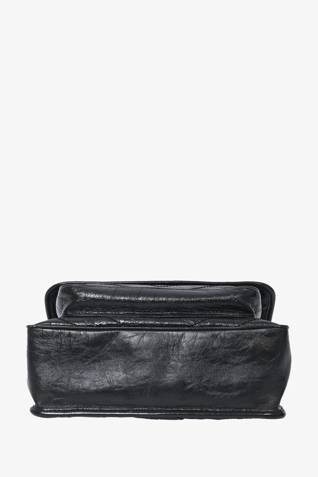 Saint Laurent 2019 Black Crinkled Leather 'Niki' Medium Crossbody Bag