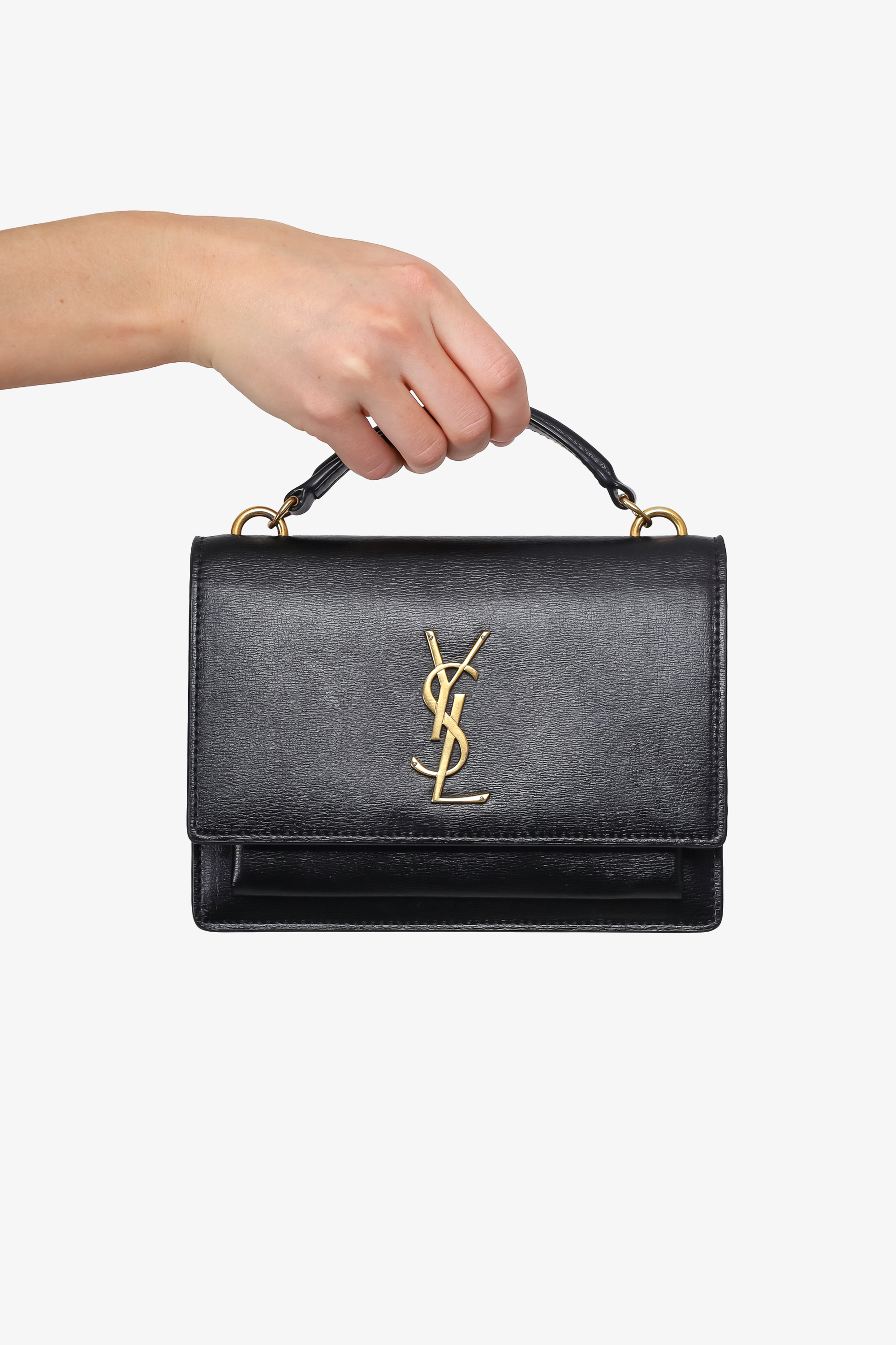 Saint Laurent 2020 Black Leather Sunset Wallet on Chain Bag with Strap
