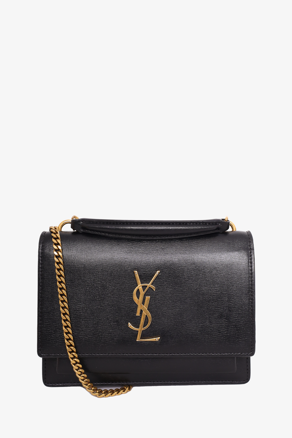 Saint Laurent 2020 Black Leather Sunset Wallet on Chain Bag with Strap