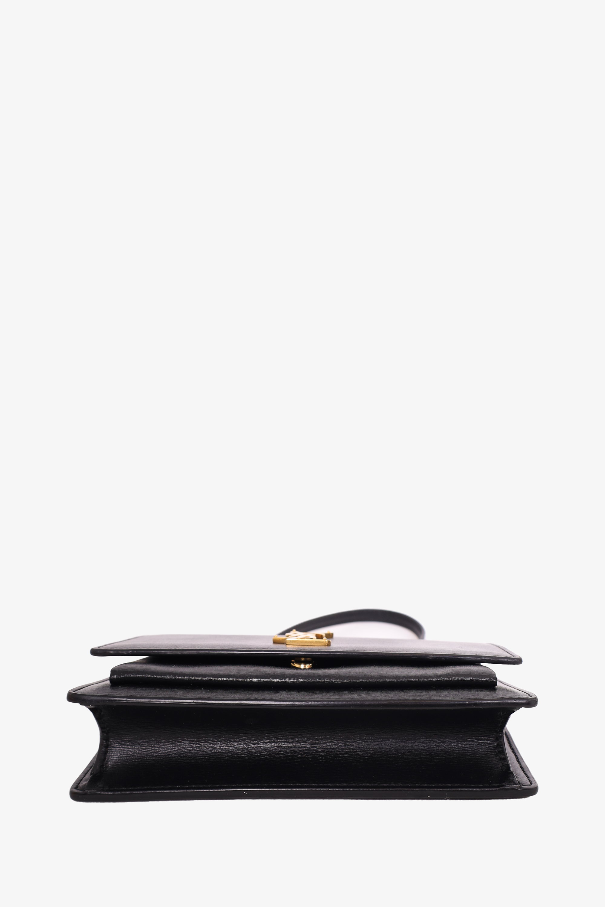 Saint Laurent 2020 Black Leather Sunset Wallet on Chain Bag with Strap