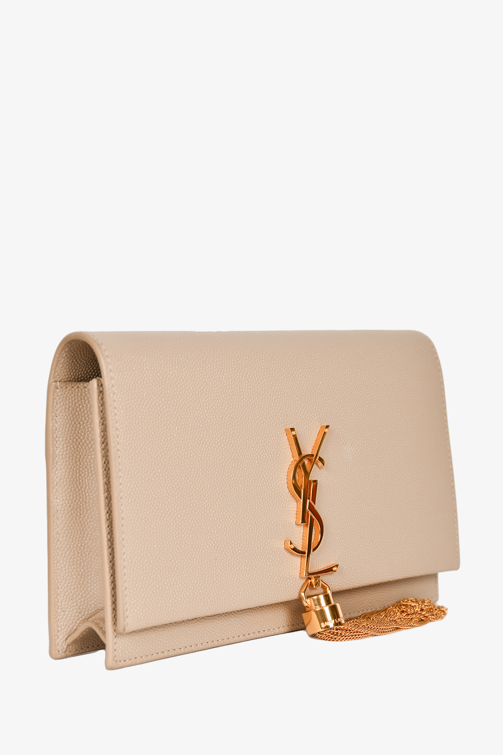 Saint Laurent 2020 Taupe Grained Leather Tassel Kate Small Crossbody