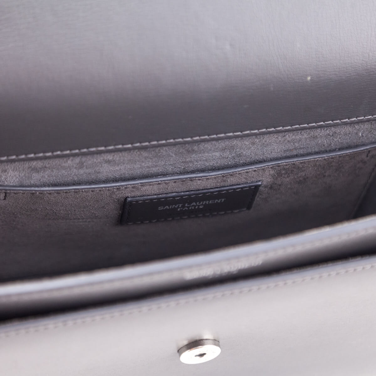 Saint Laurent Anthracite Smooth Calfskin Medium Monogram Sunset Satchel