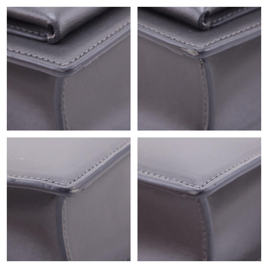 Saint Laurent Anthracite Smooth Calfskin Medium Monogram Sunset Satchel